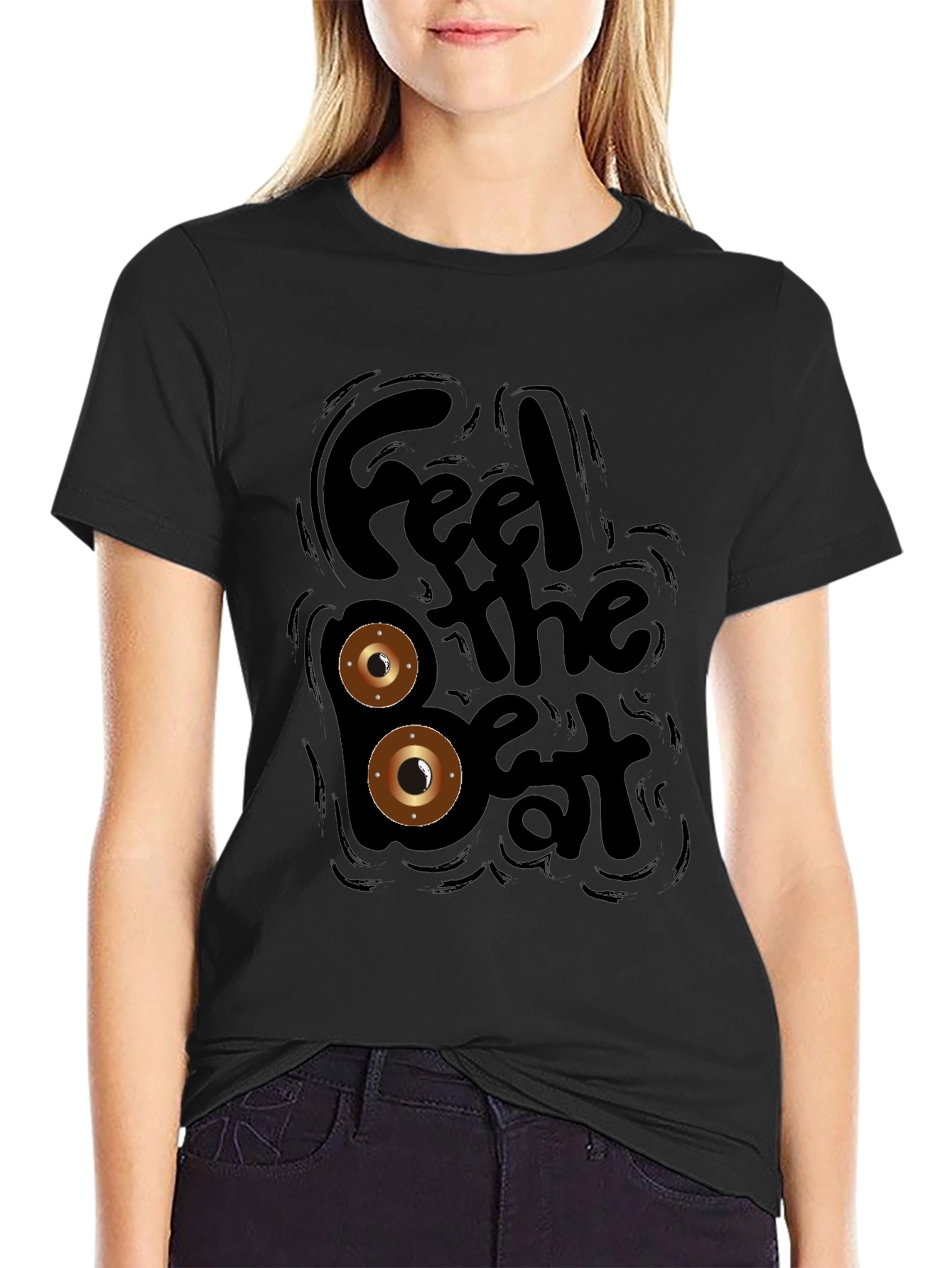 Feel the Beat Black Graphic Tee