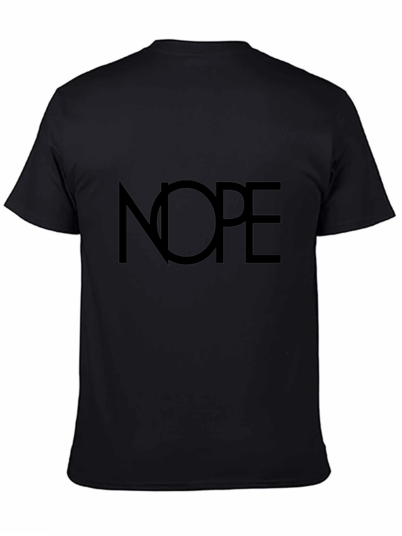 Nope Graphic Tee - Classic Crew Neck Black T-Shirt