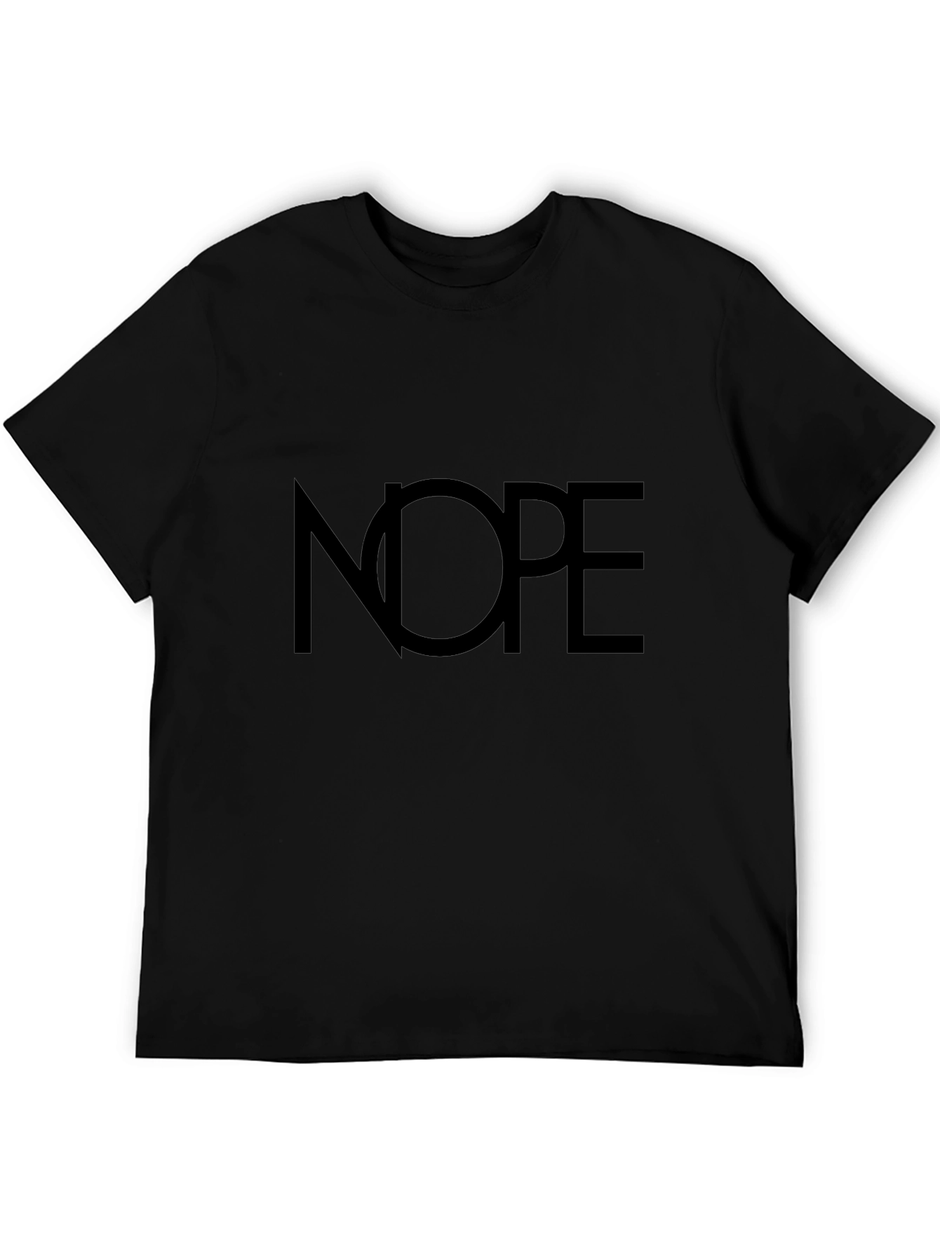 Nope Graphic Tee - Classic Crew Neck Black T-Shirt