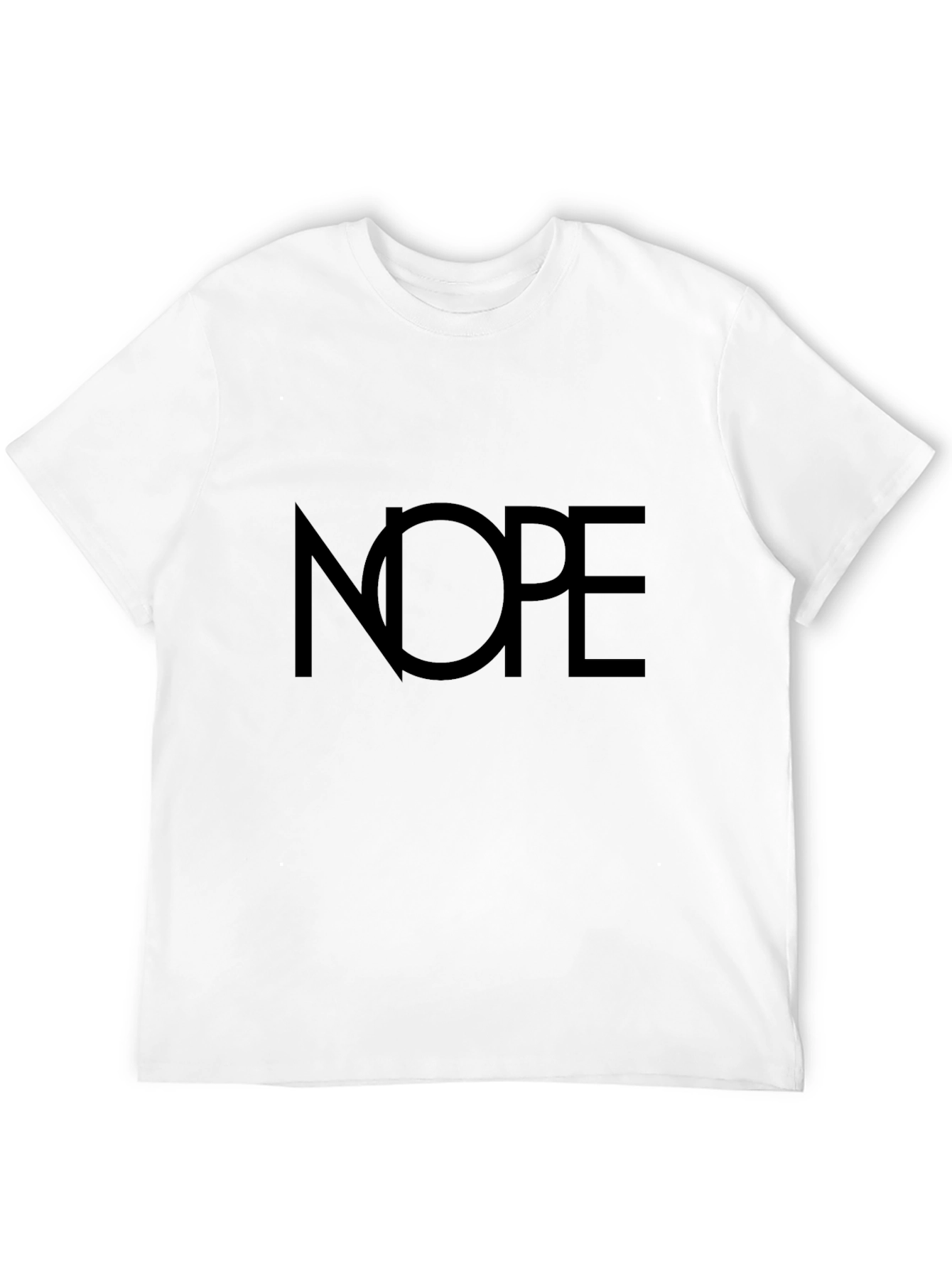 Nope Graphic Tee - Classic Crew Neck Black T-Shirt