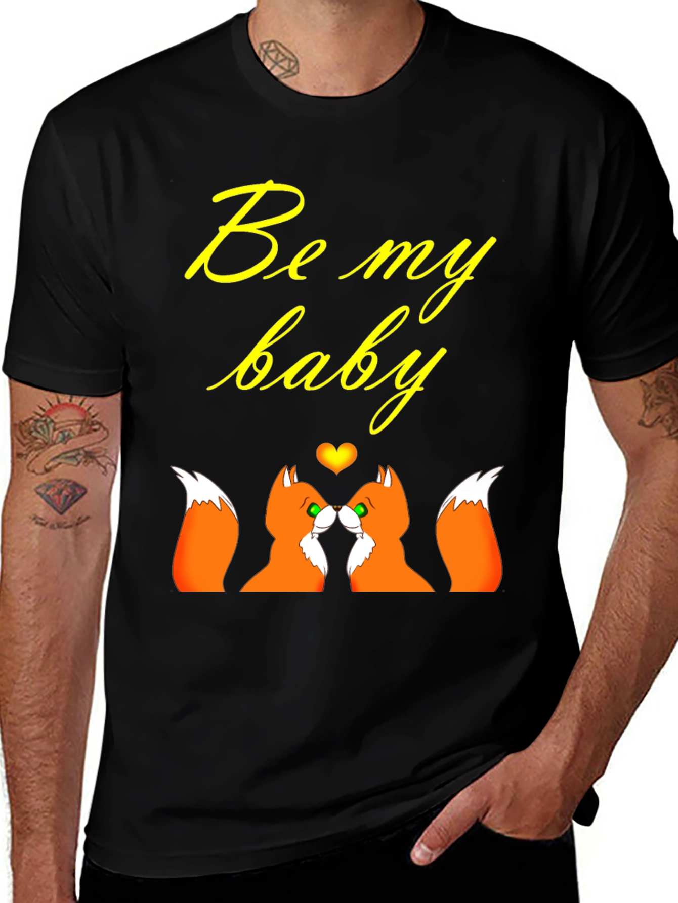 Be My Baby Foxes T-Shirt: Romantic Couple Tee