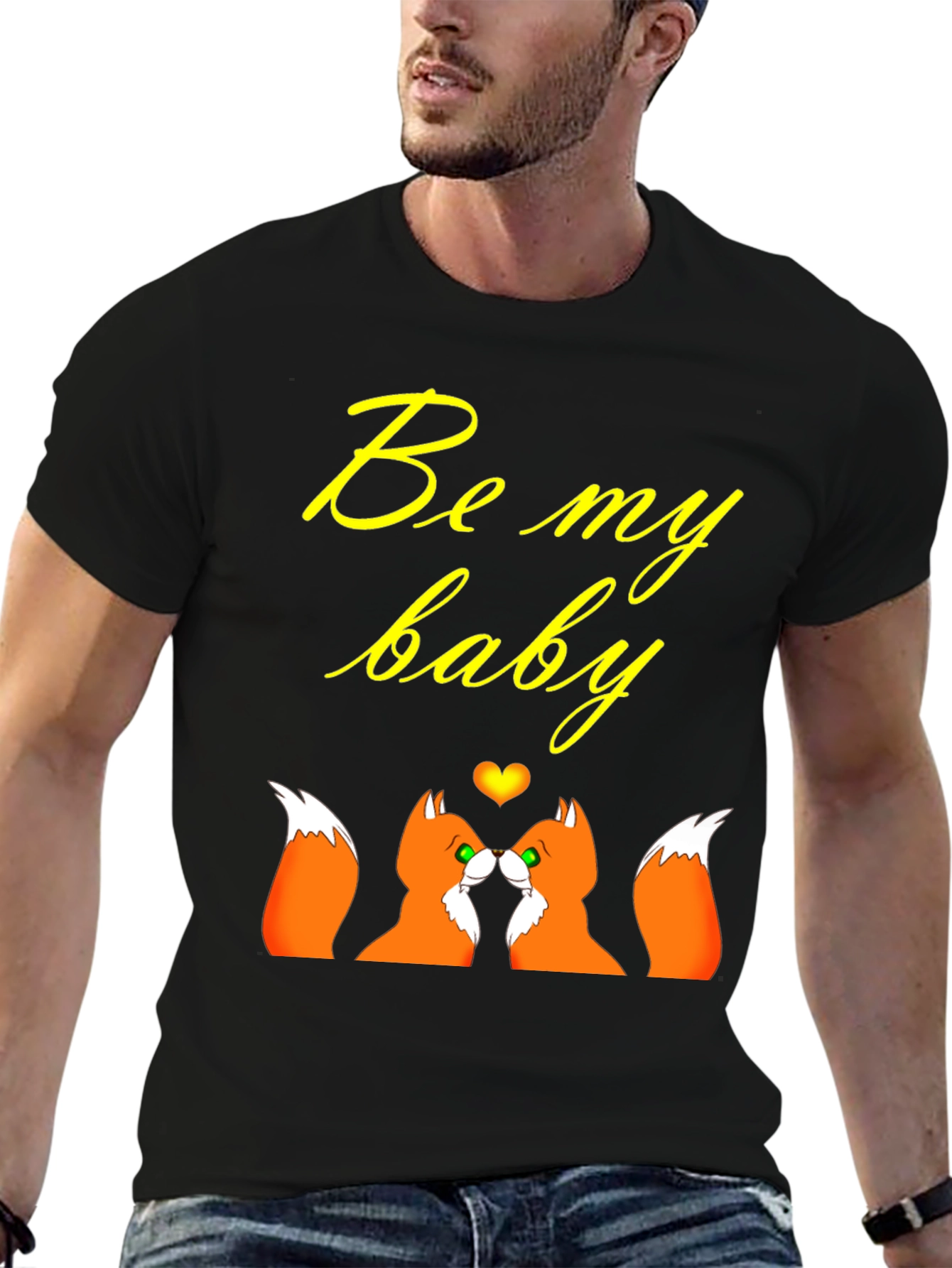 Be My Baby Foxes T-Shirt: Romantic Couple Tee