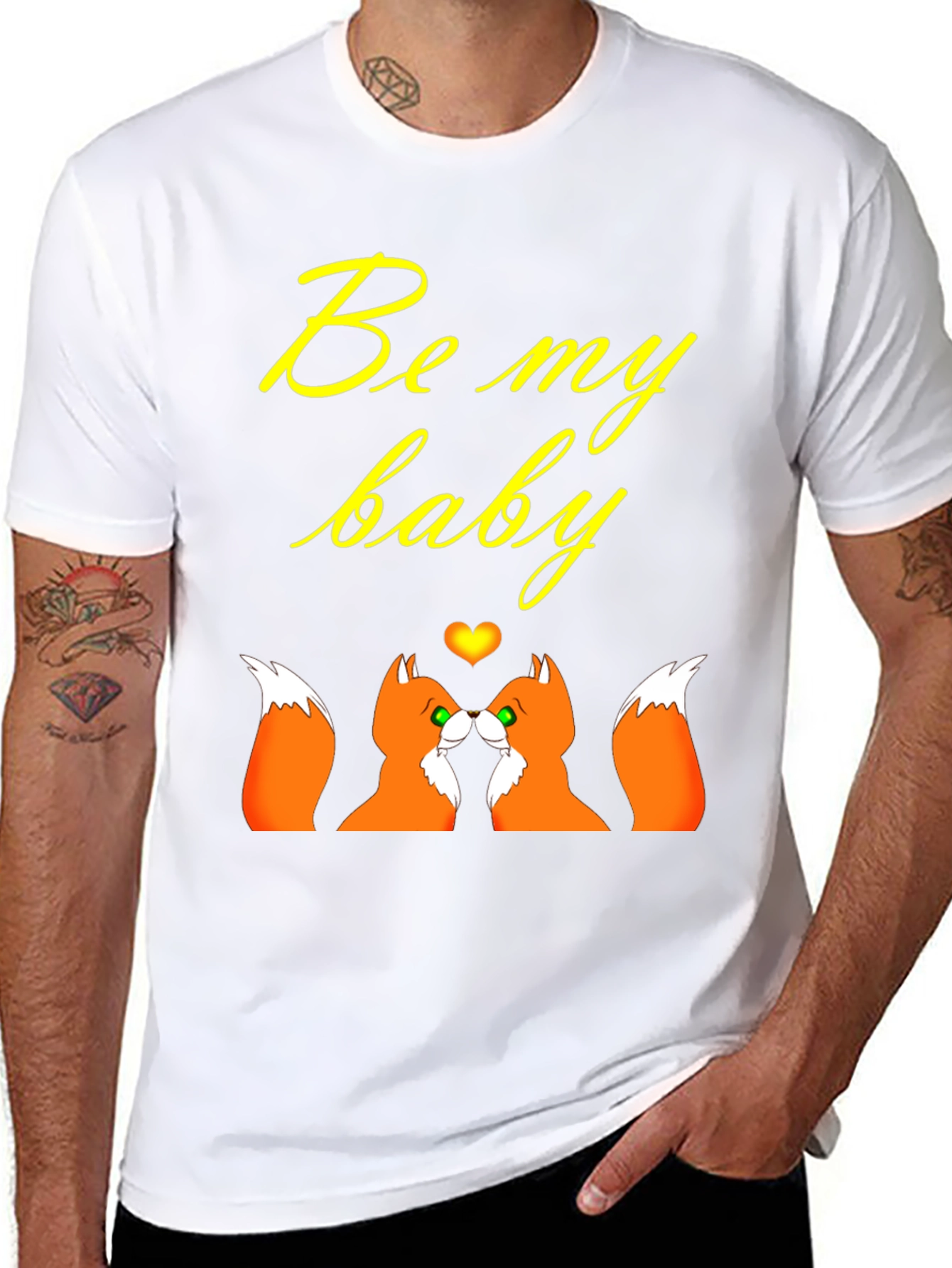 Be My Baby Foxes T-Shirt: Romantic Couple Tee