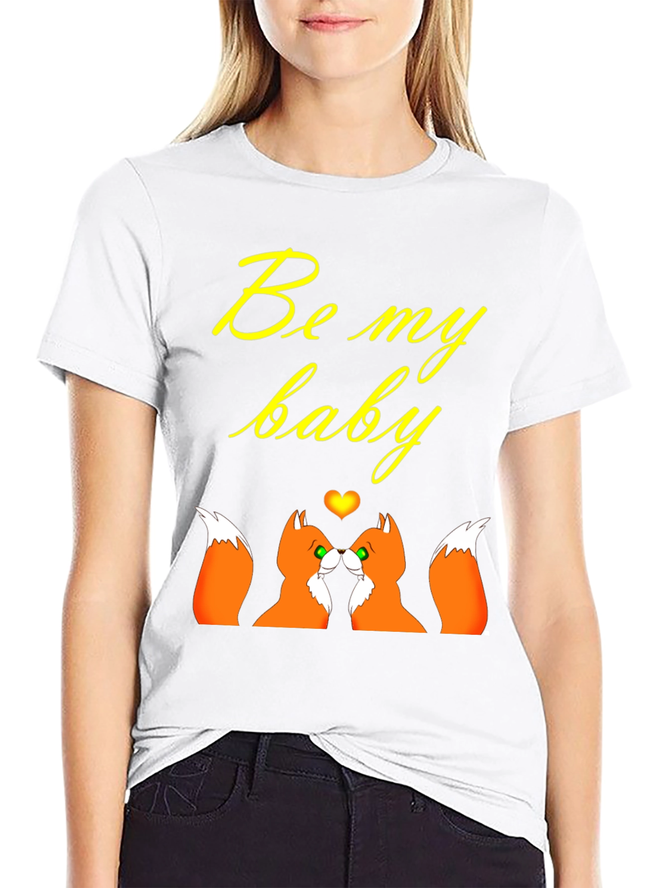 Be My Baby Foxes T-Shirt: Romantic Couple Tee