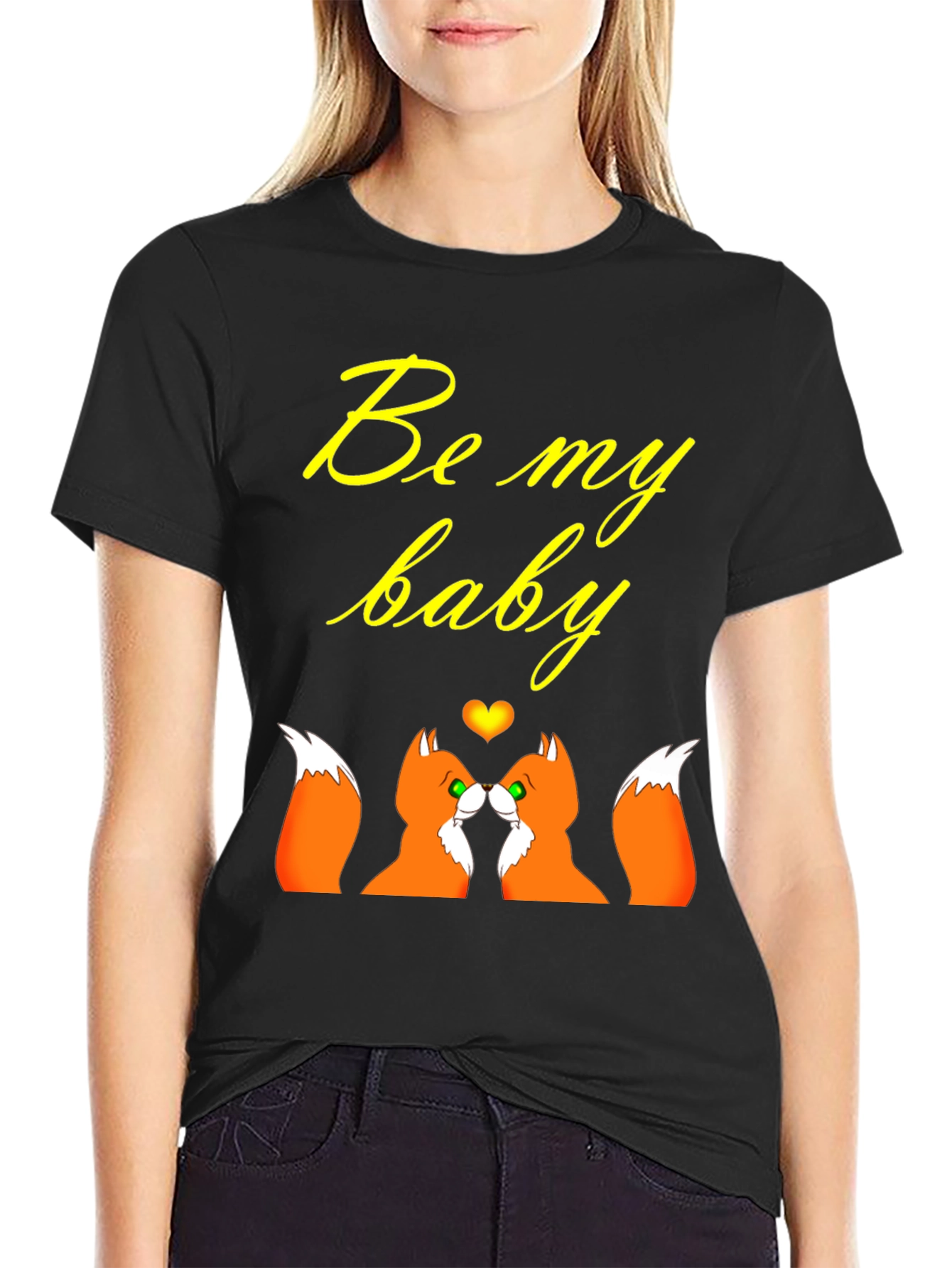 Be My Baby Foxes T-Shirt: Romantic Couple Tee