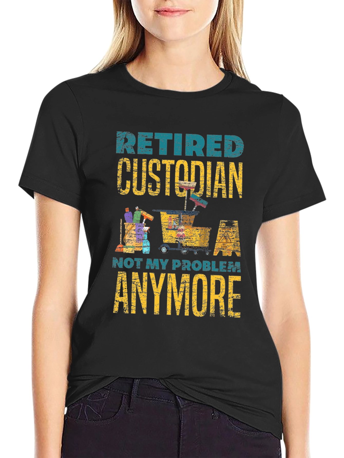 Retired Custodian T-Shirt - Not My Problem Anymore