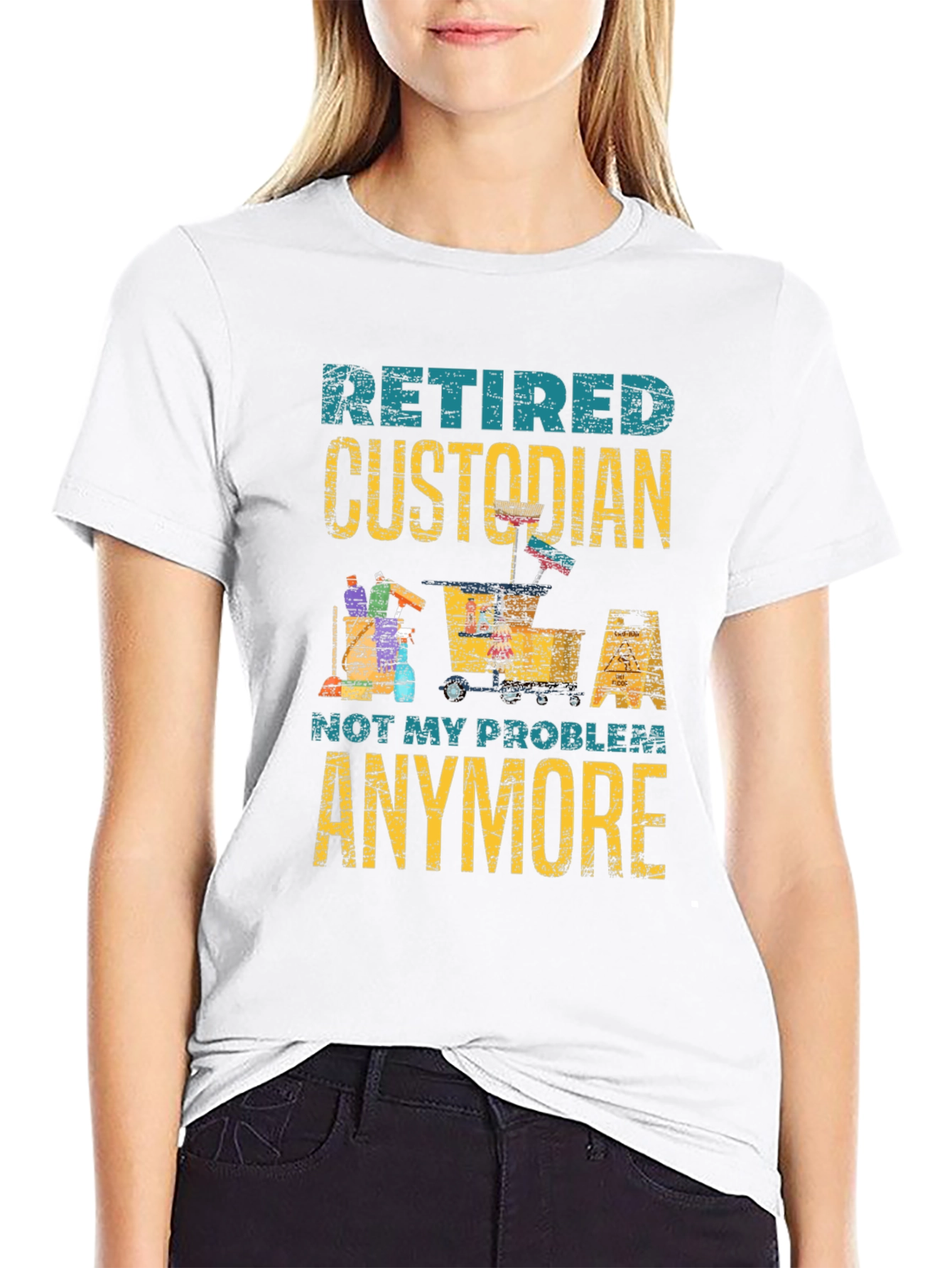 Retired Custodian T-Shirt - Not My Problem Anymore