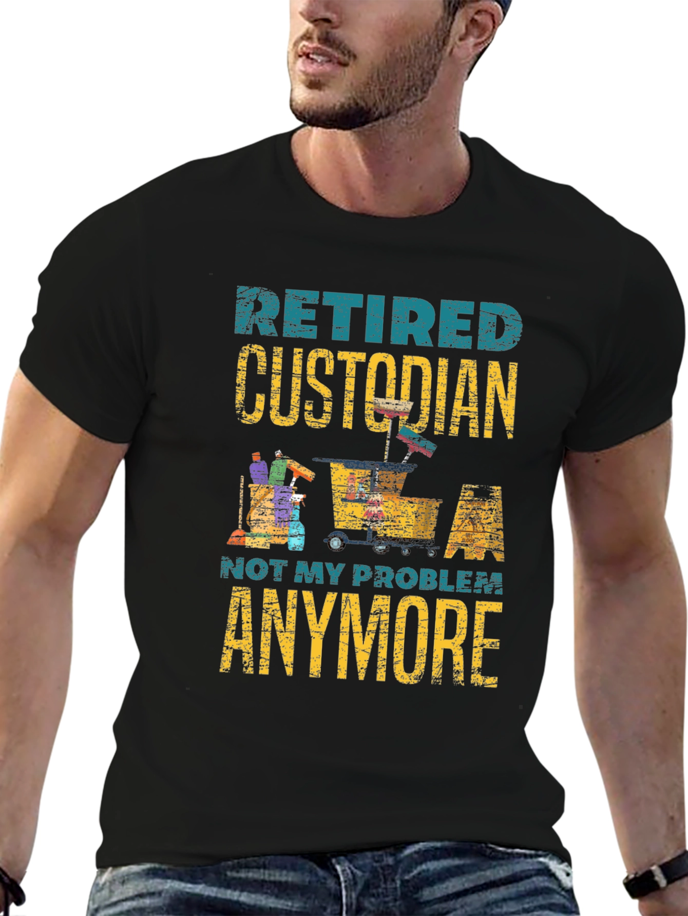 Retired Custodian T-Shirt - Not My Problem Anymore
