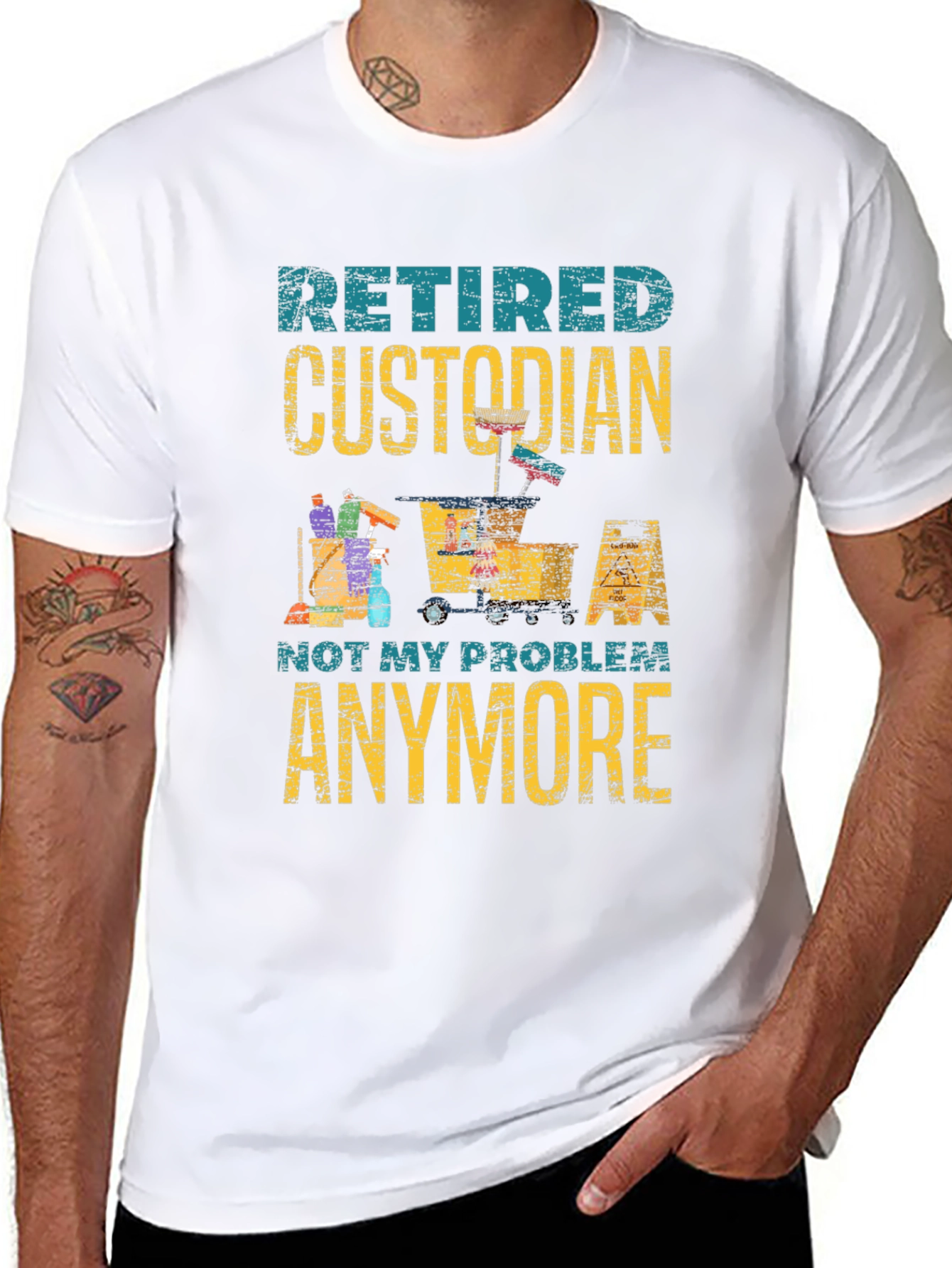 Retired Custodian T-Shirt - Not My Problem Anymore