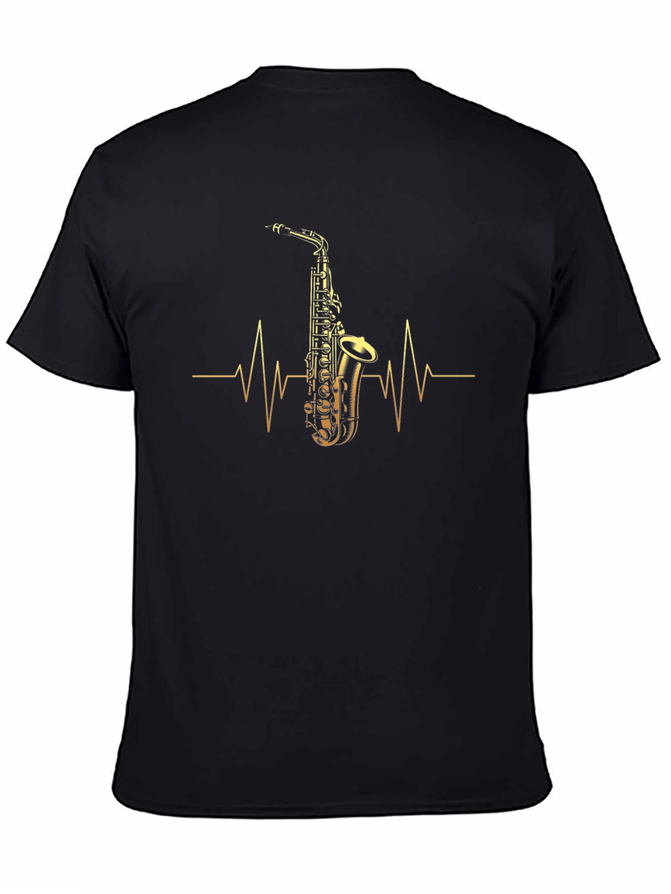 Saxophone Heartbeat Graphic Tee - Musicians Gift