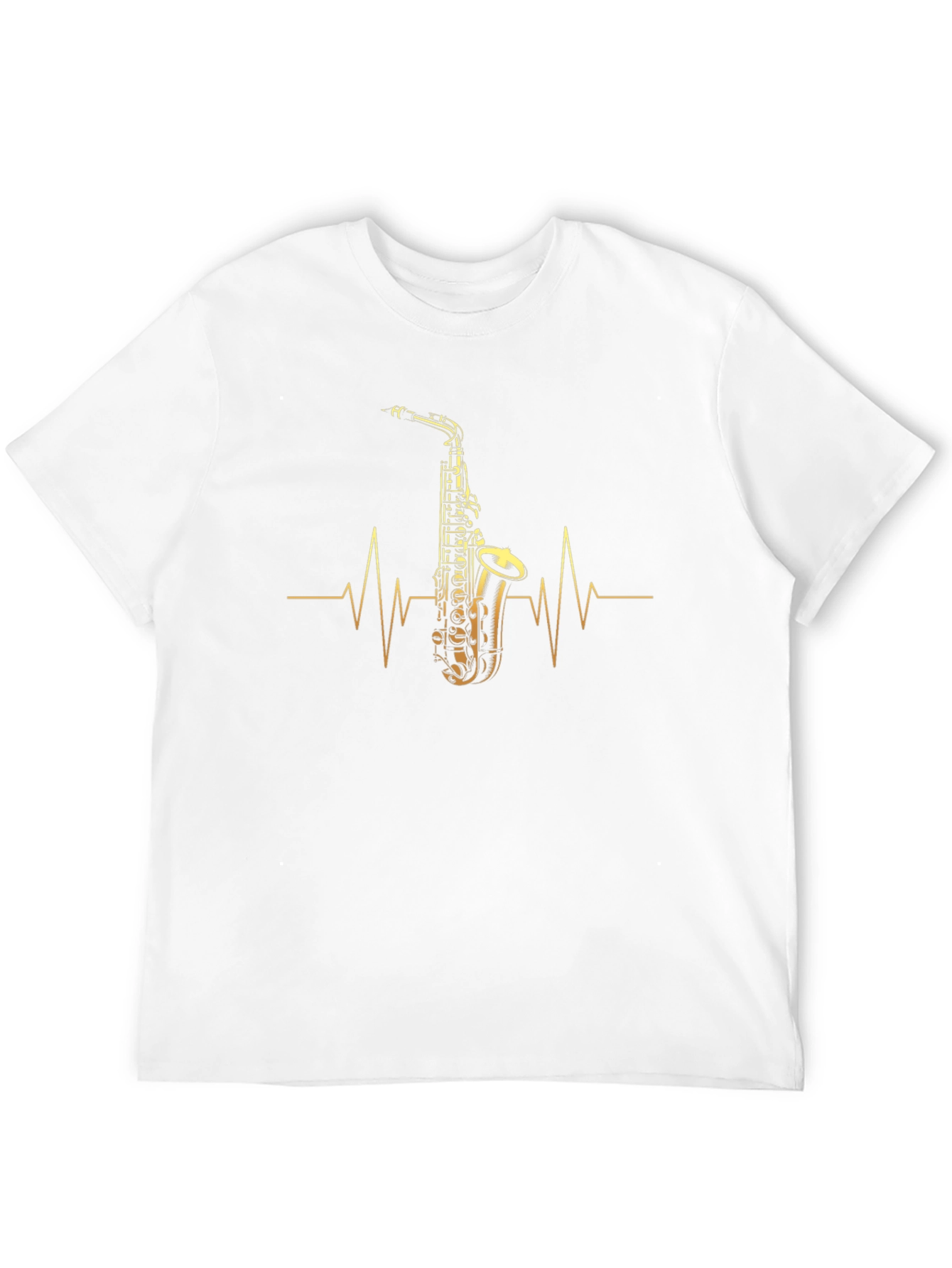 Saxophone Heartbeat Graphic Tee - Musicians Gift