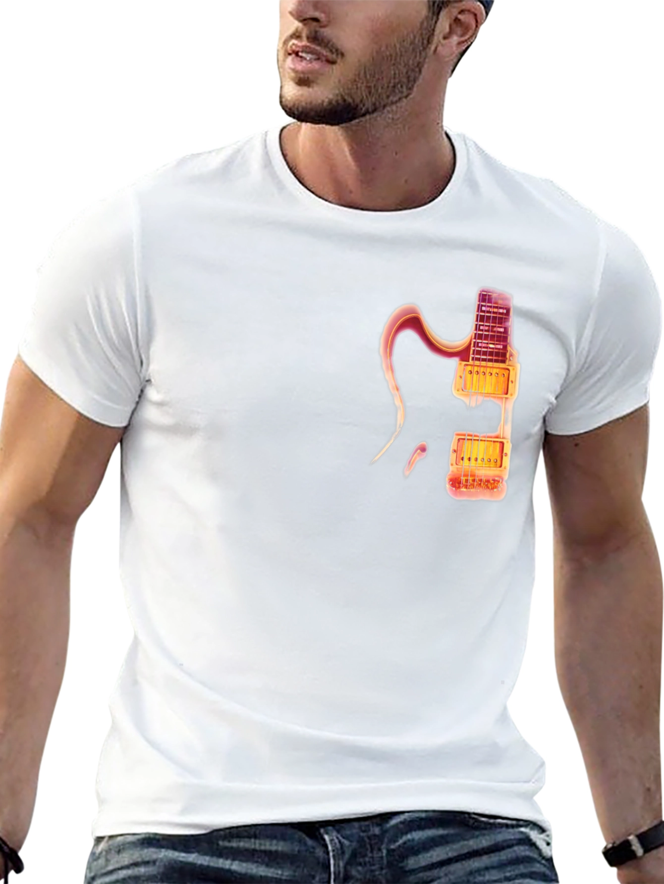 Electric Guitar Graphic Tee - Cool Musician Shirt