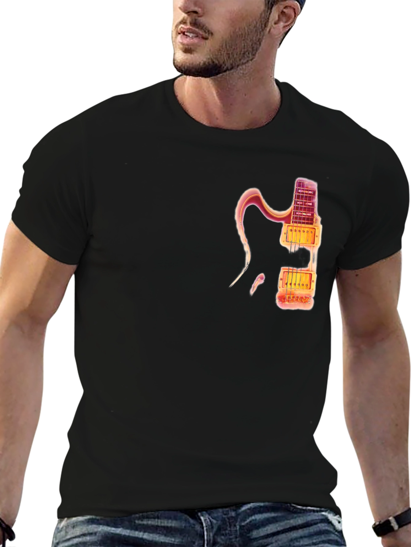 Electric Guitar Graphic Tee - Cool Musician Shirt