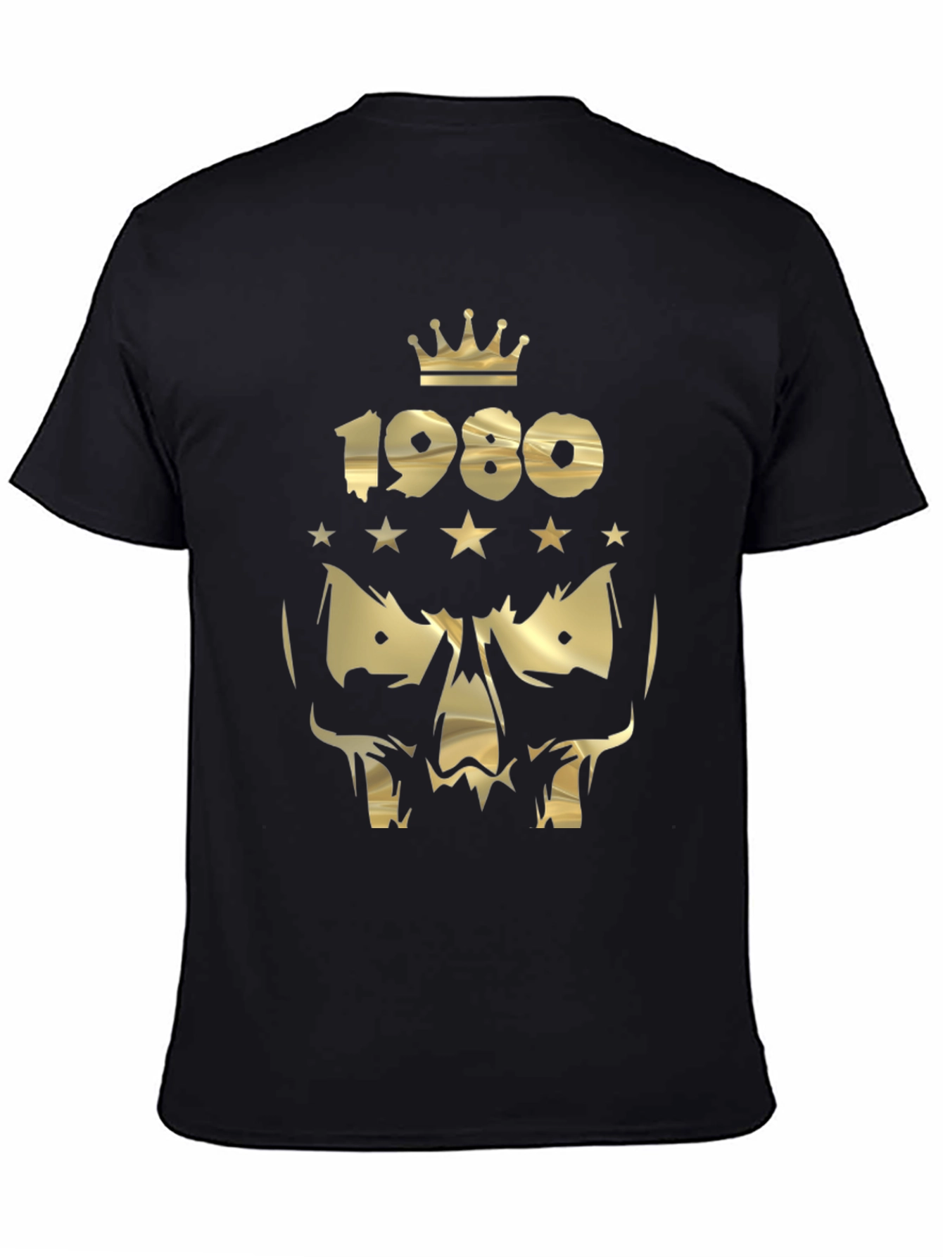 Gold 1980 Skull Crown Graphic Tee