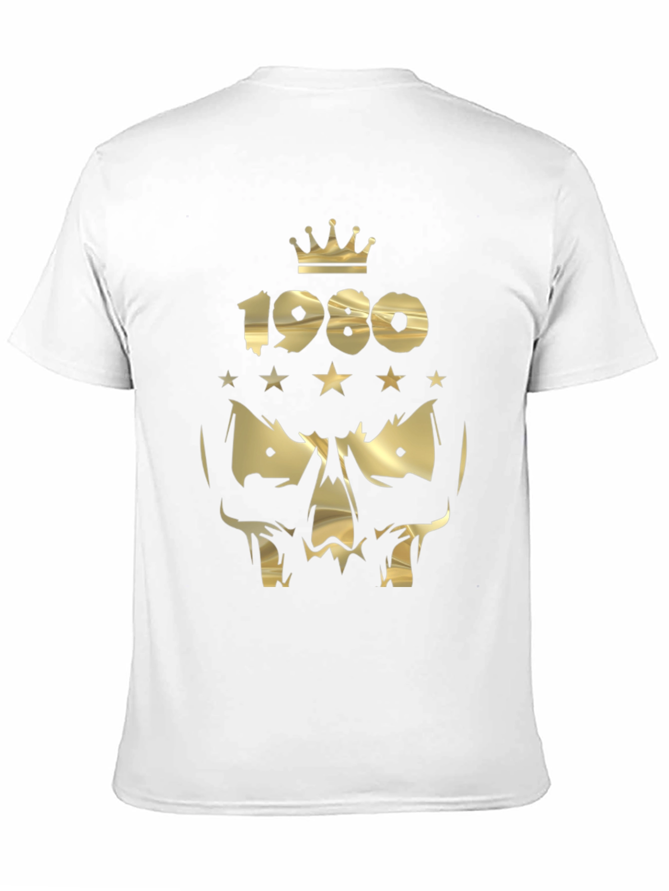 Gold 1980 Skull Crown Graphic Tee