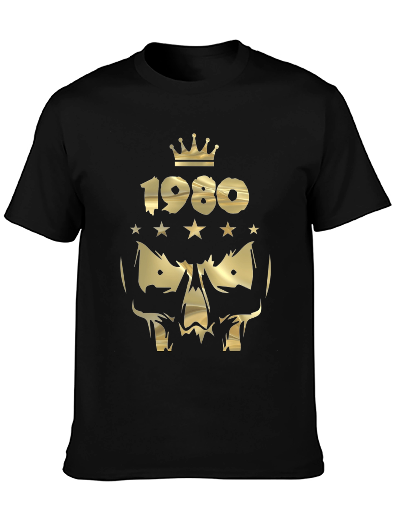 Gold 1980 Skull Crown Graphic Tee