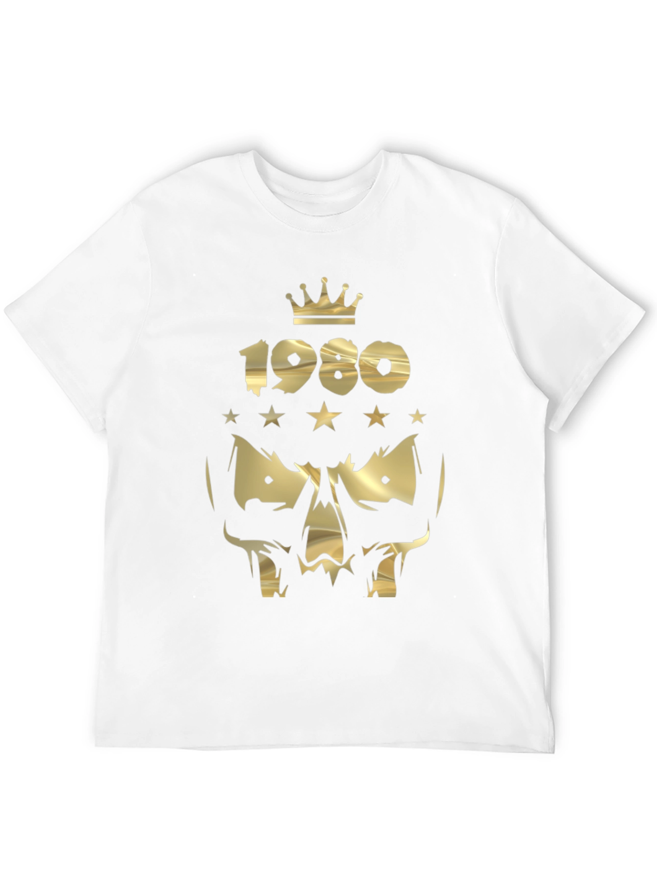 Gold 1980 Skull Crown Graphic Tee
