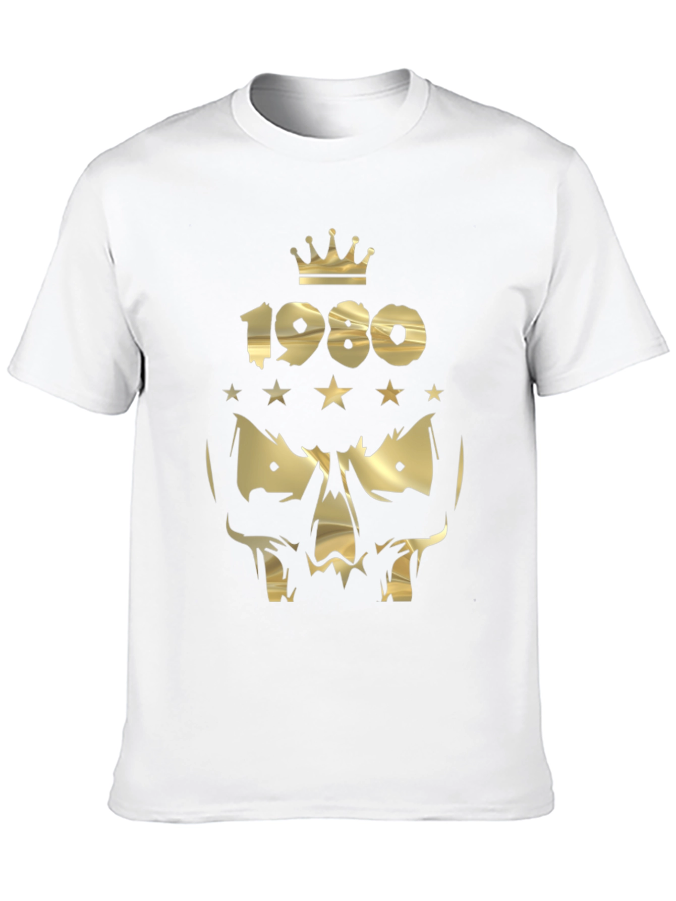 Gold 1980 Skull Crown Graphic Tee