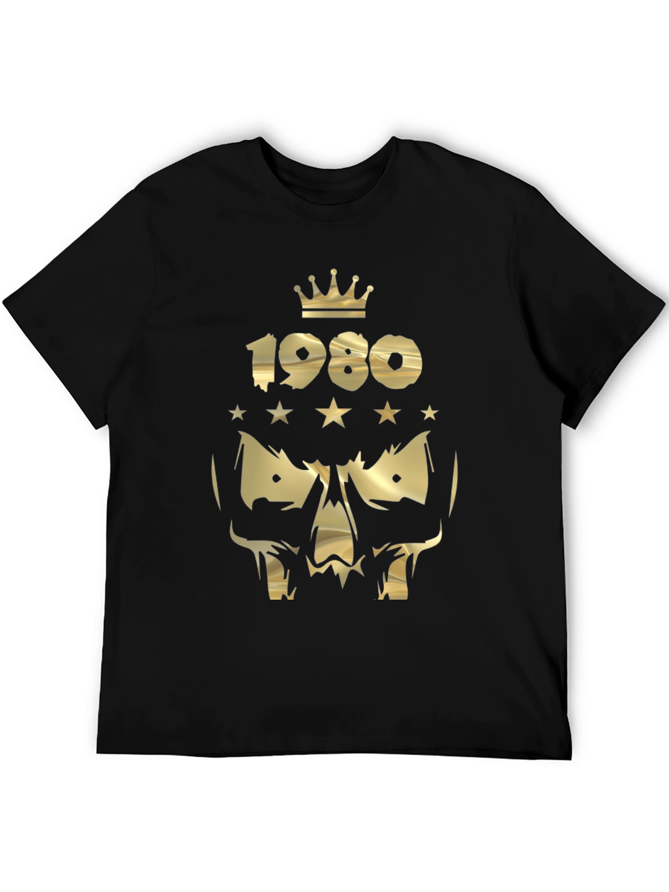 Gold 1980 Skull Crown Graphic Tee