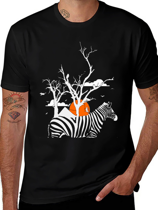 Zebra Silhouette Graphic Tee - Mens Black T-Shirt