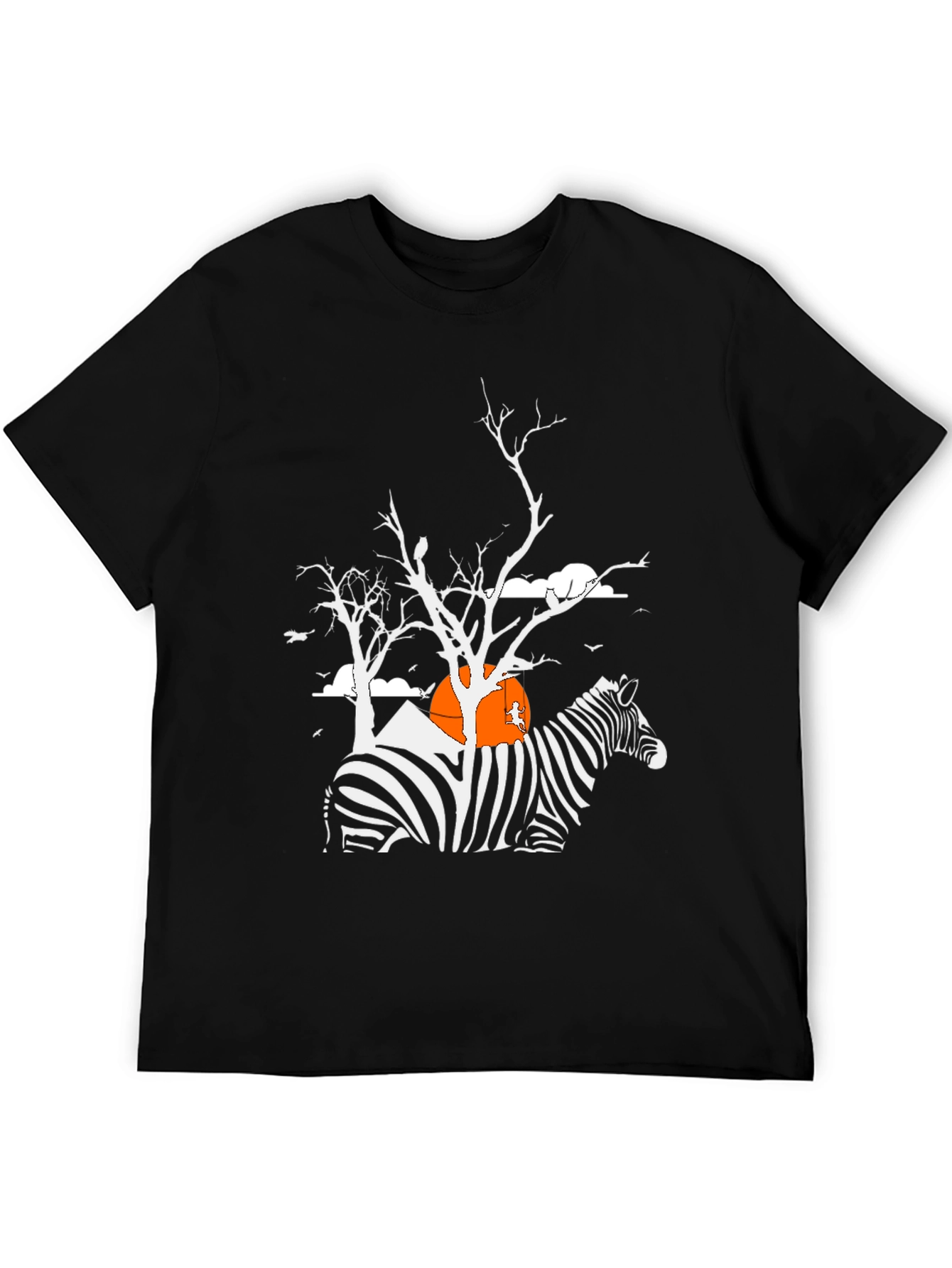 Zebra Silhouette Graphic Tee - Mens Black T-Shirt
