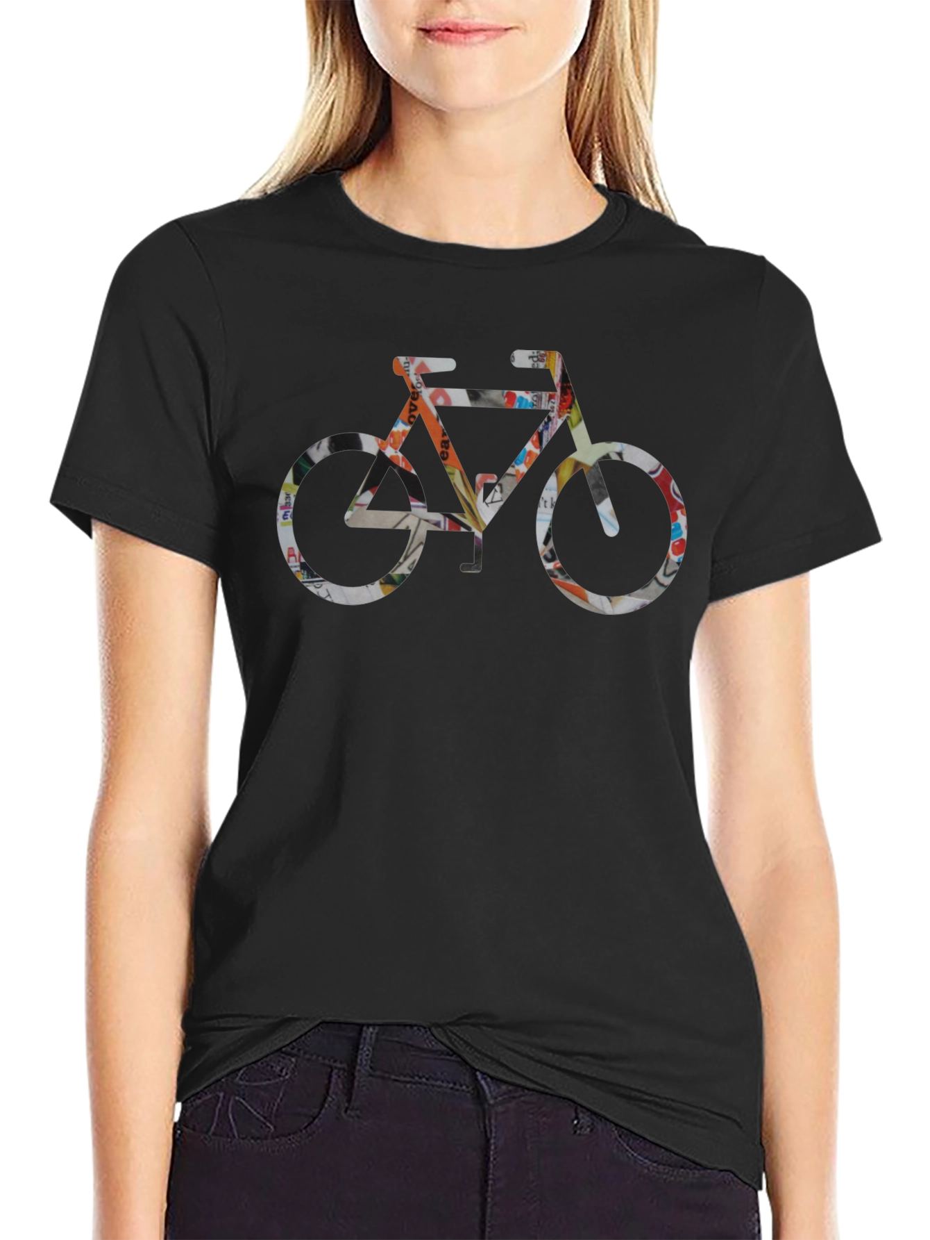 Abstract Bike Graphic Mens Black T-Shirt