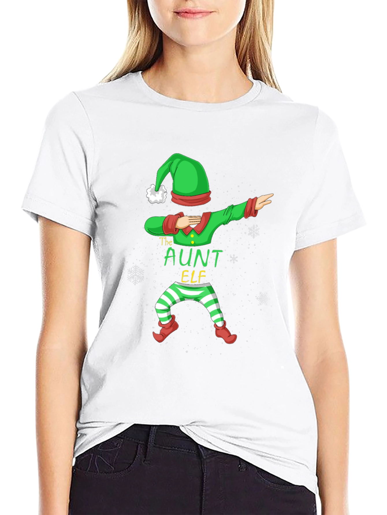 Dabbing Aunt Elf Holiday T-Shirt