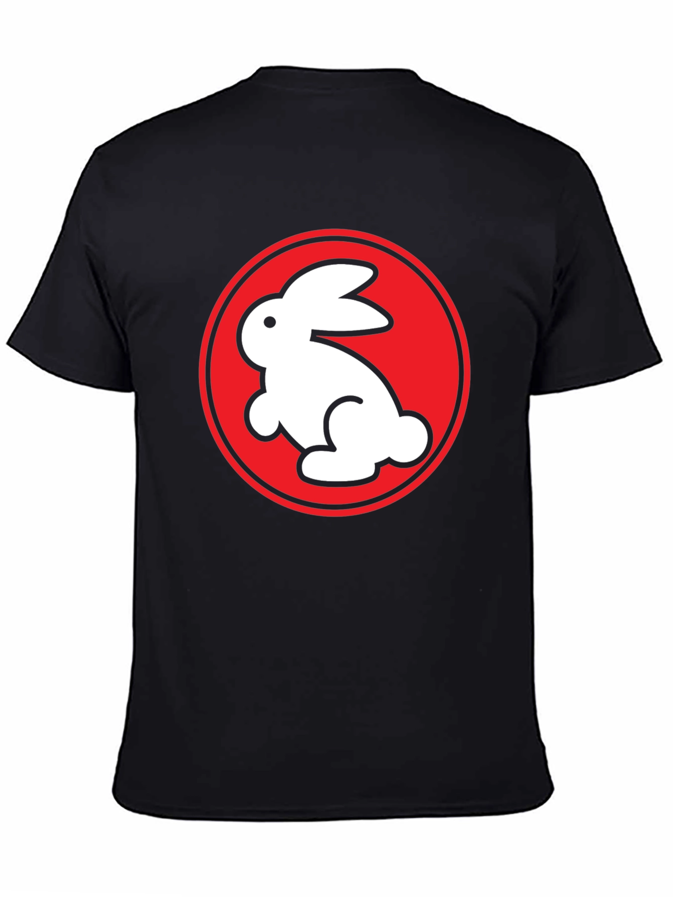 Rabbit Graphic Tee - Black Crew Neck