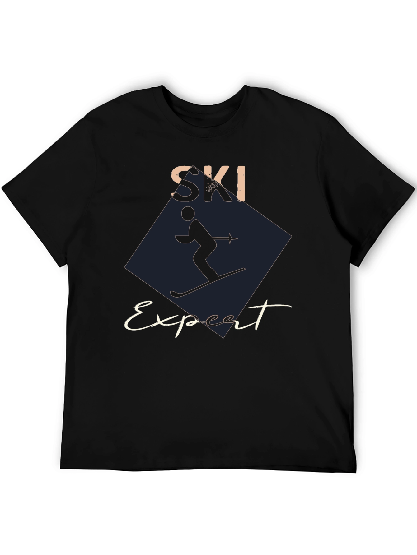 Ski Expert Graphic Tee - Black Cotton T-Shirt