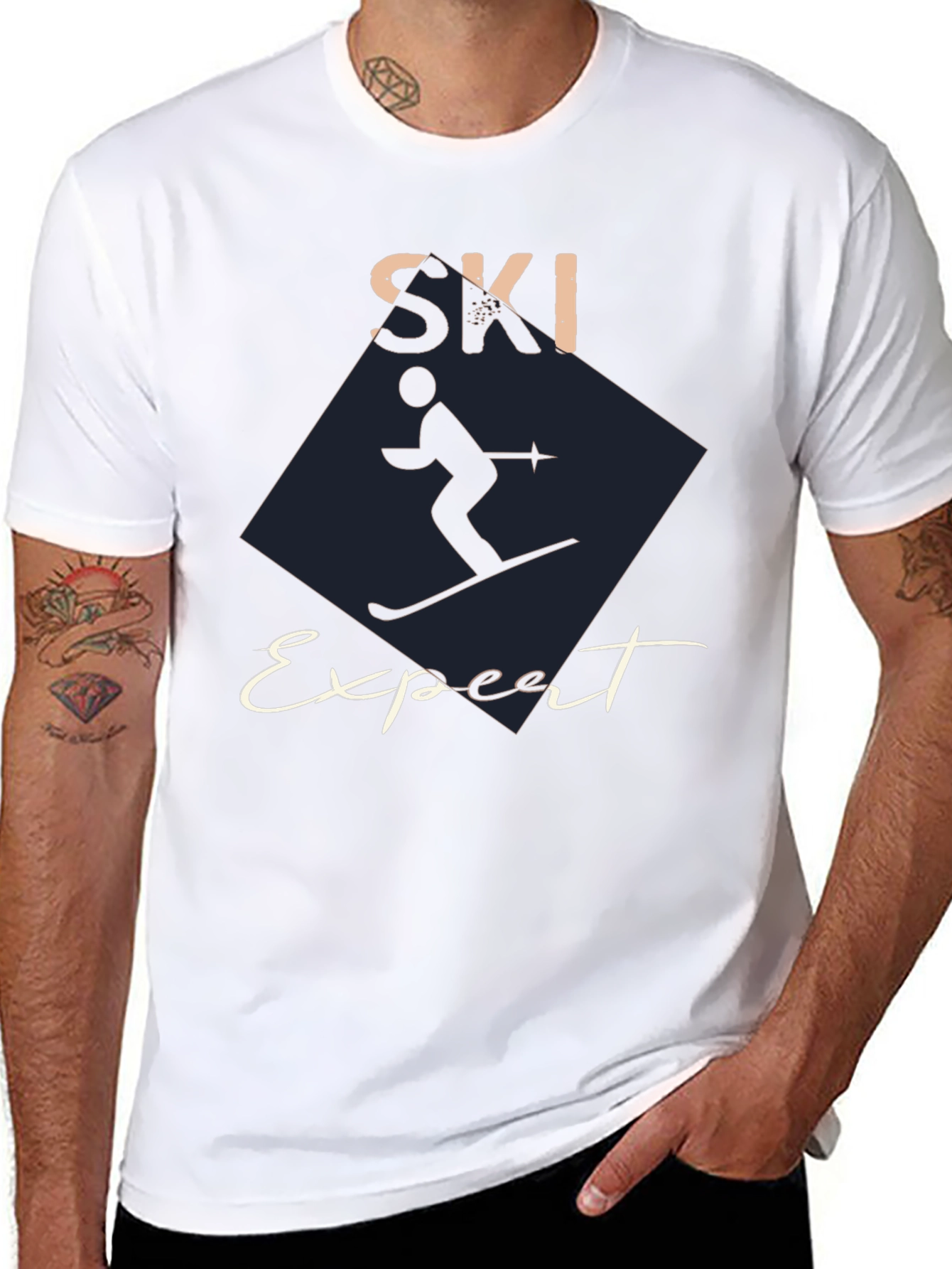 Ski Expert Graphic Tee - Black Cotton T-Shirt