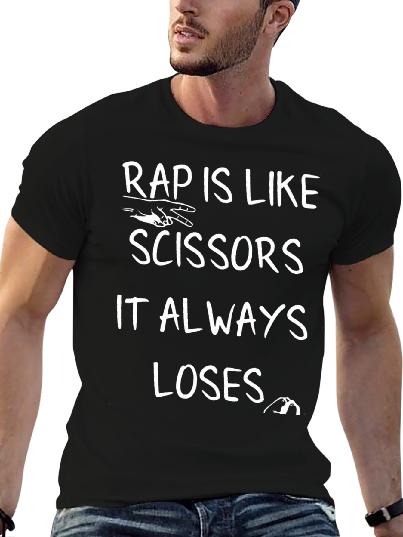 Rap Scissors Loses Graphic T-Shirt