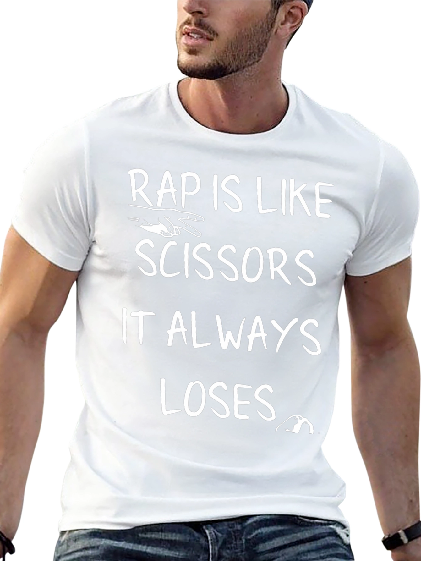Rap Scissors Loses Graphic T-Shirt