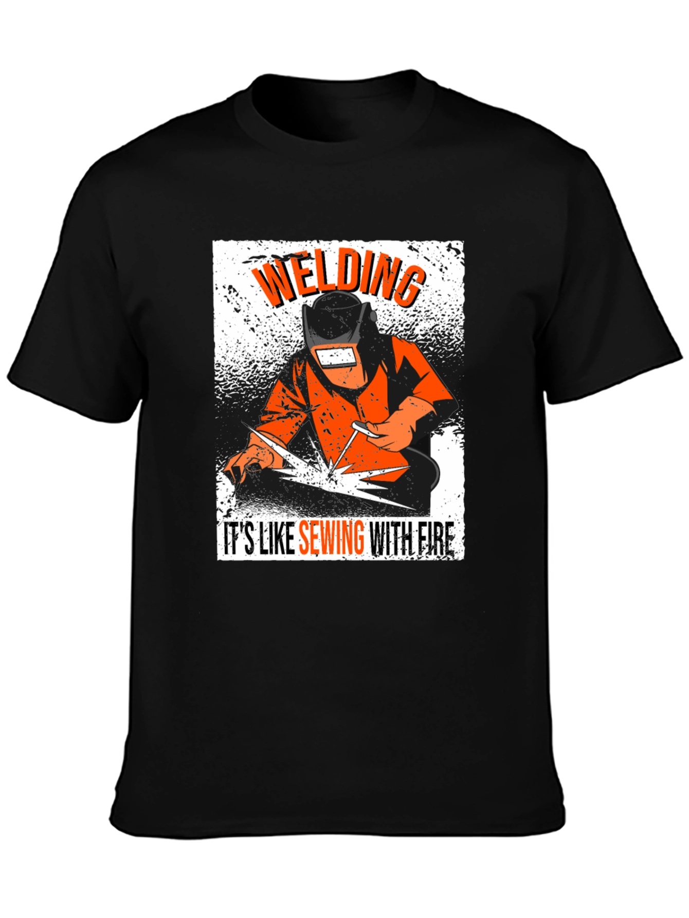 Welding Like Sewing With Fire Black T-Shirt