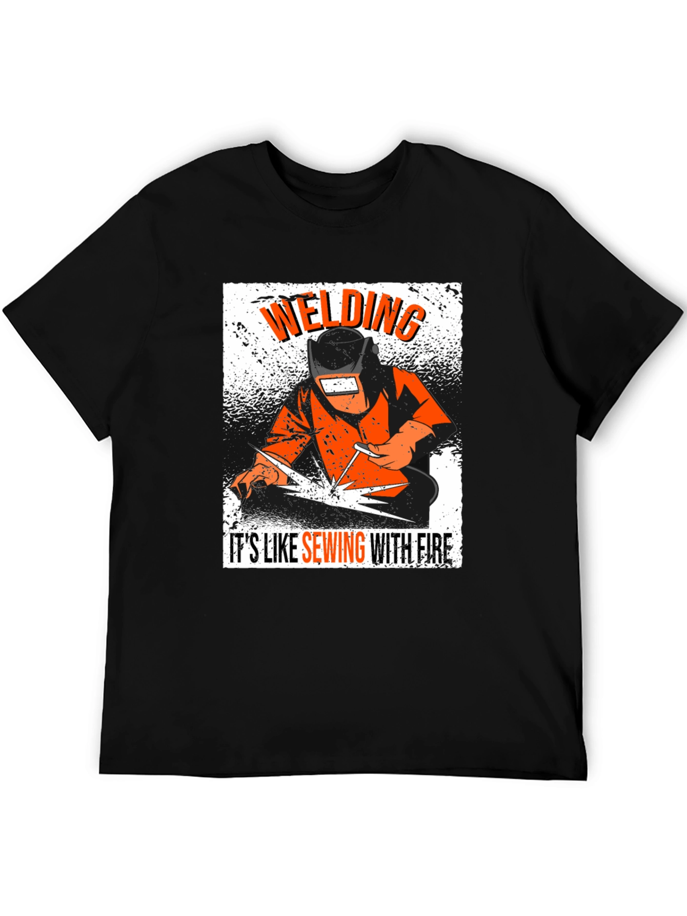 Welding Like Sewing With Fire Black T-Shirt
