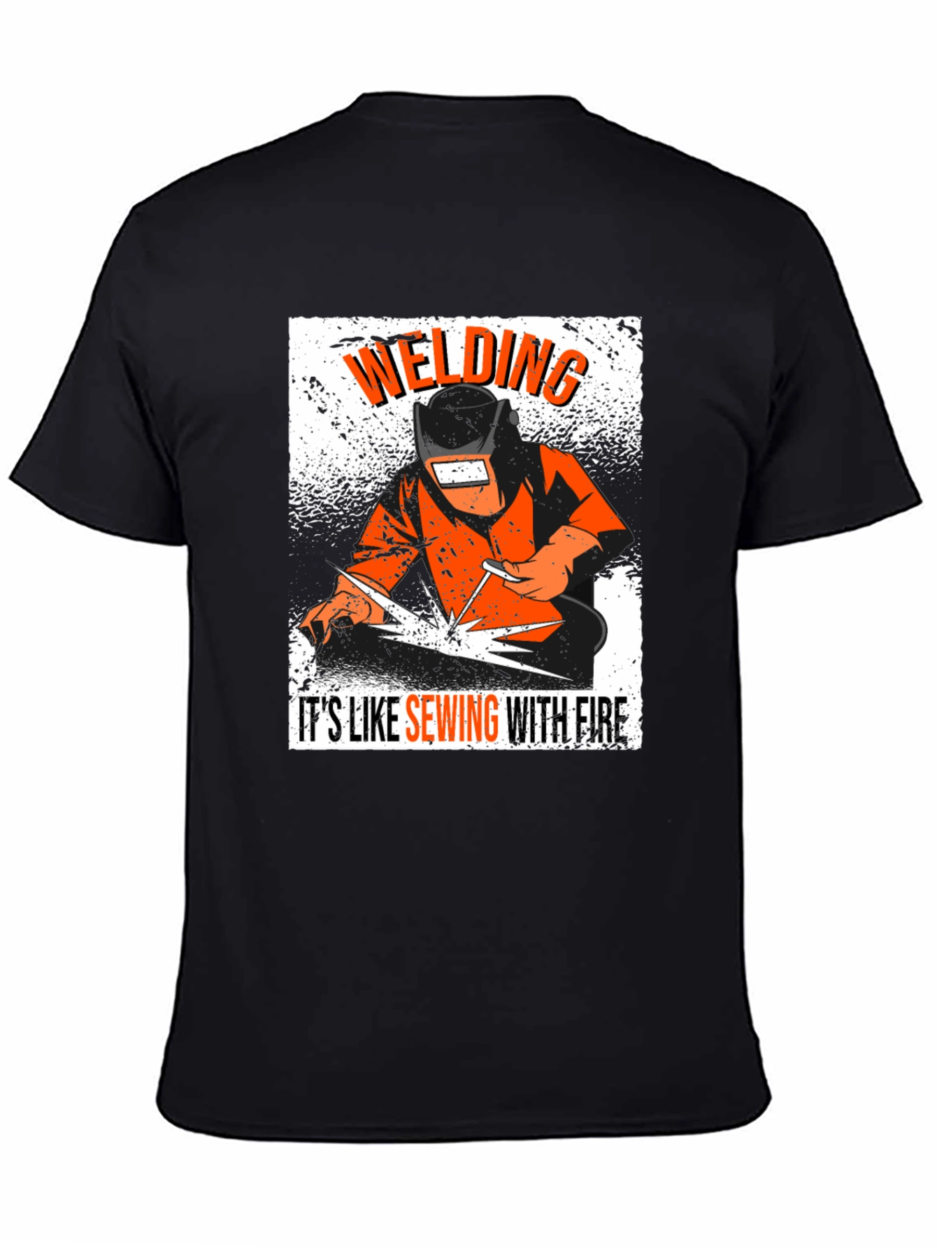 Welding Like Sewing With Fire Black T-Shirt