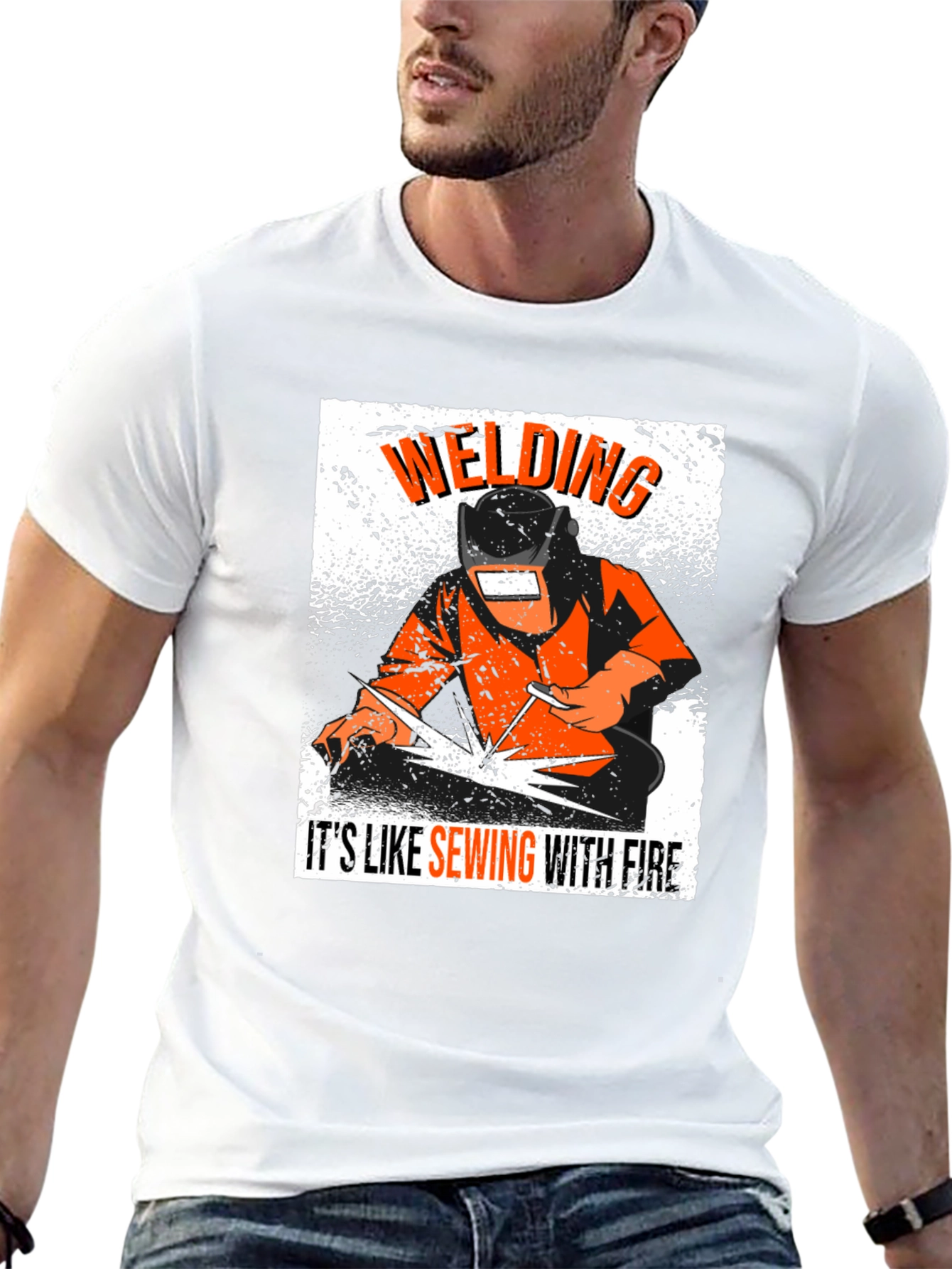 Welding Like Sewing With Fire Black T-Shirt
