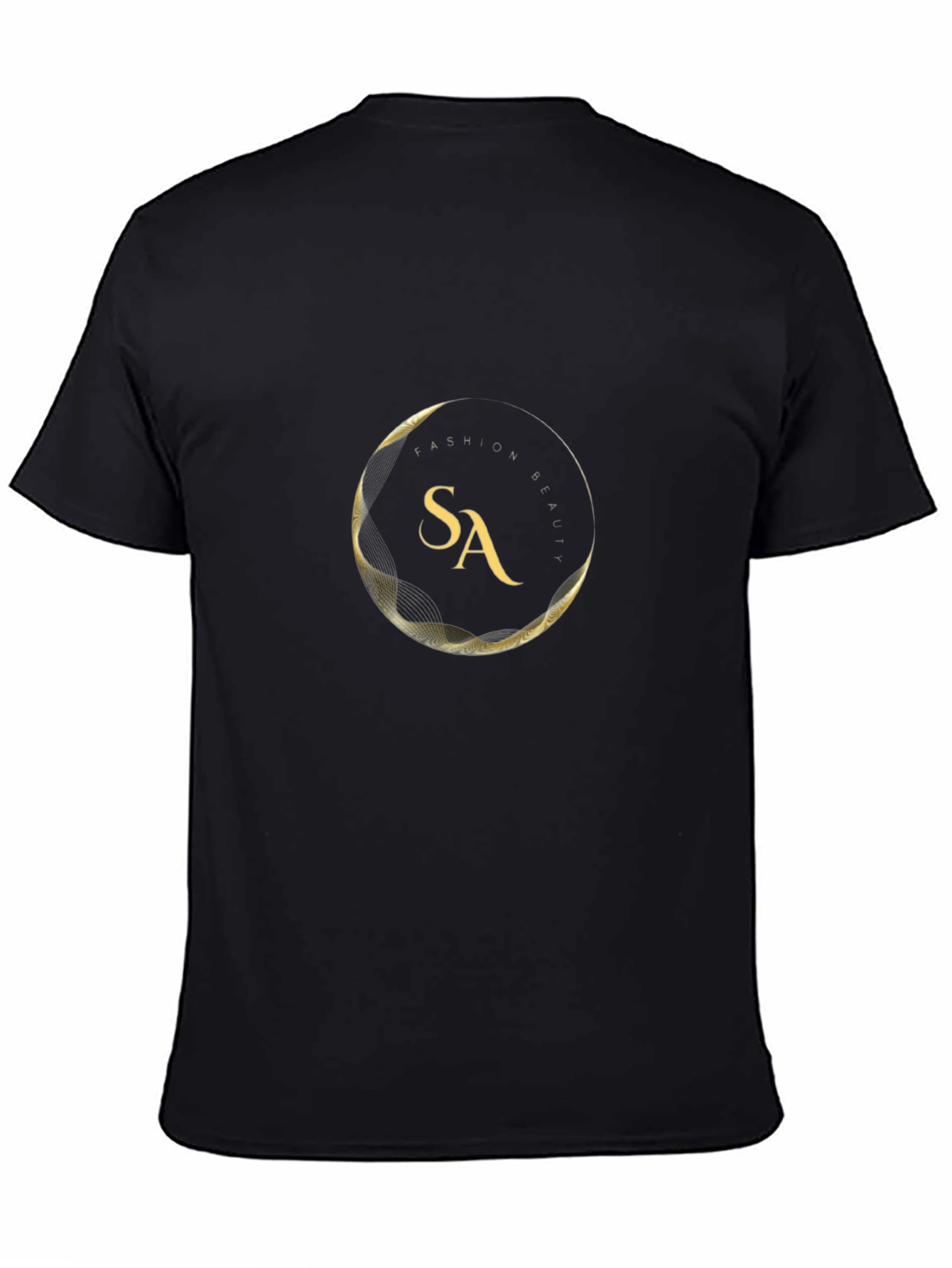 Fashion & Beauty Black T-Shirt with Gold Logo