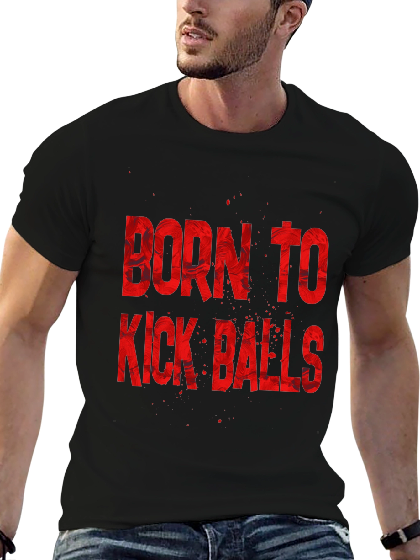 Born To Kick Balls Graphic Tee - Black