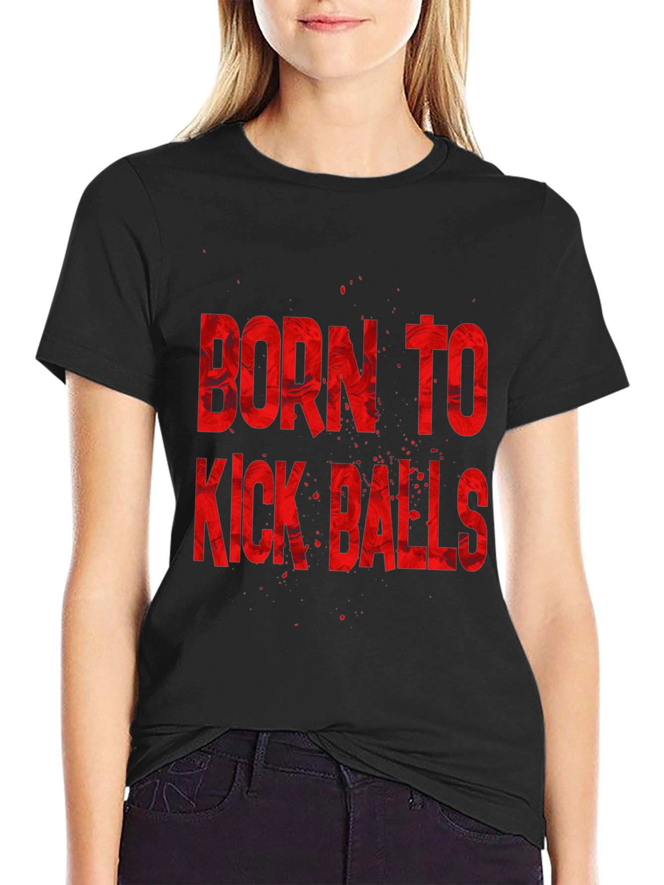 Born To Kick Balls Graphic Tee - Black