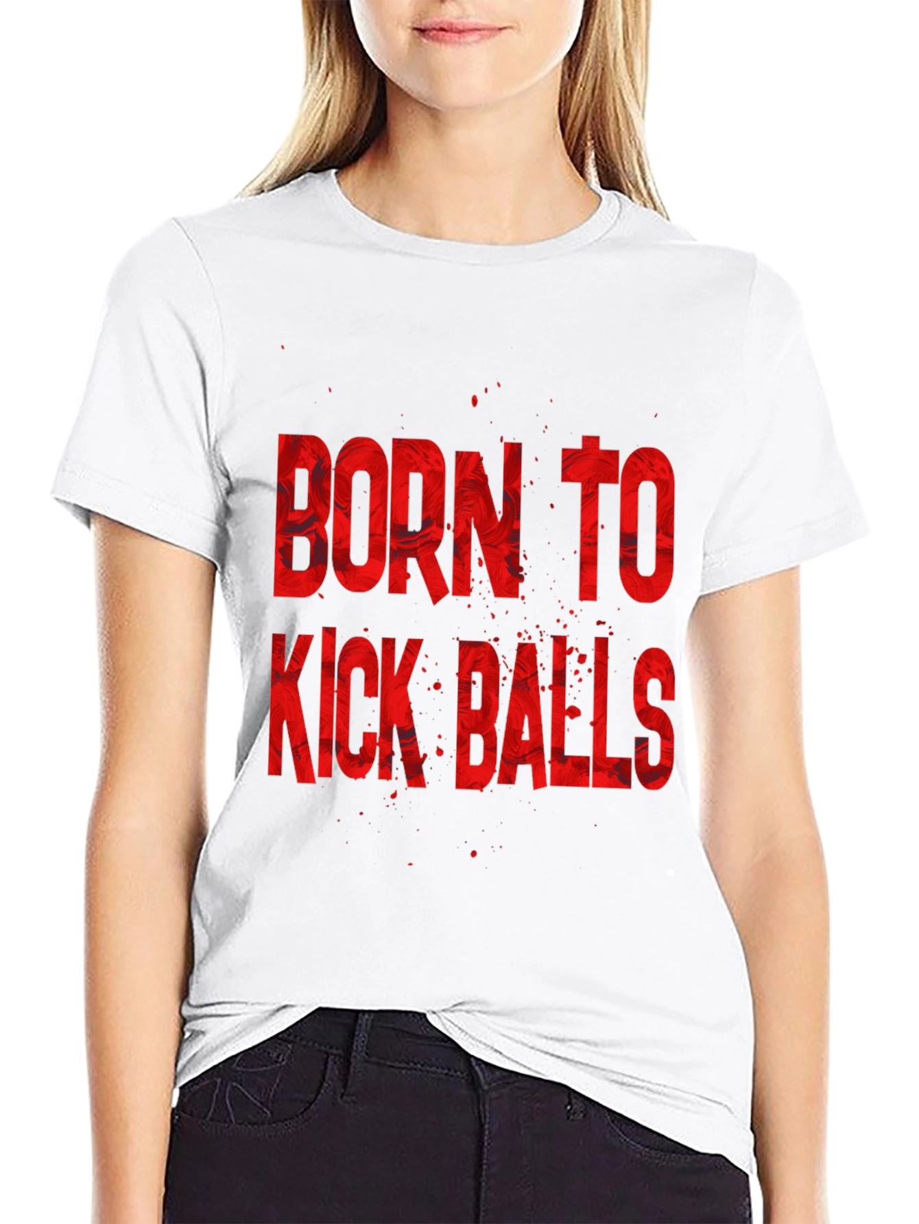 Born To Kick Balls Graphic Tee - Black