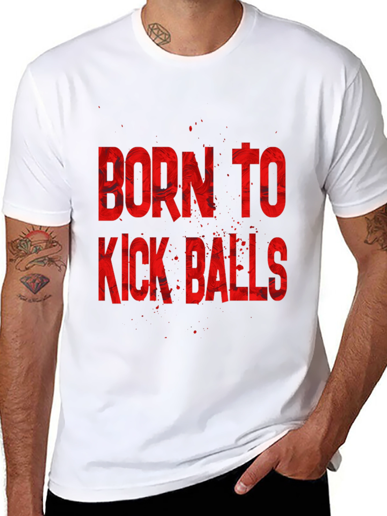 Born To Kick Balls Graphic Tee - Black