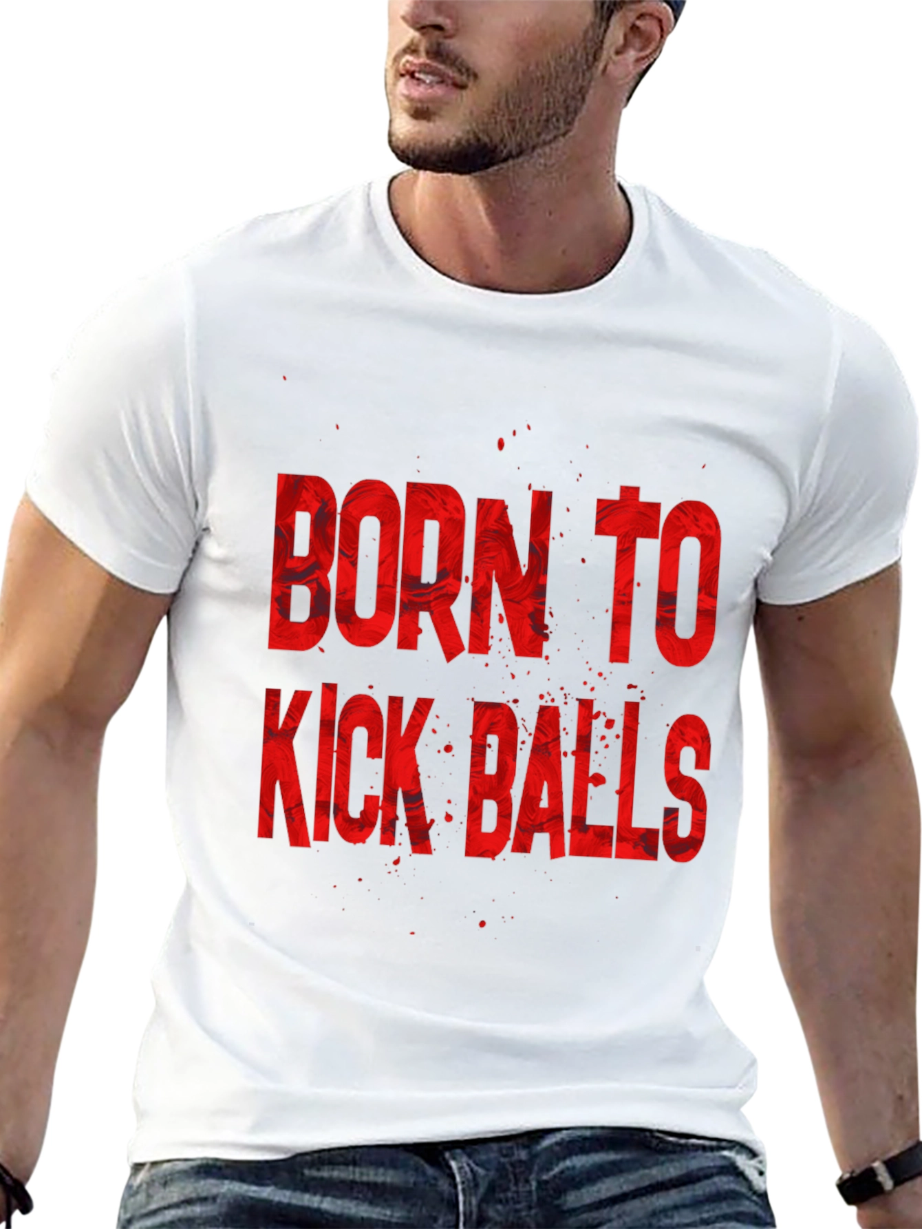 Born To Kick Balls Graphic Tee - Black