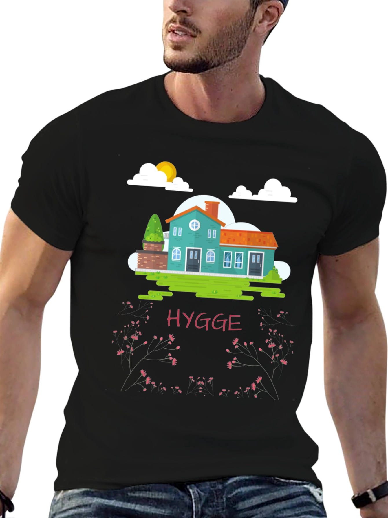 Hygge House Black T-Shirt - Cozy Comfort