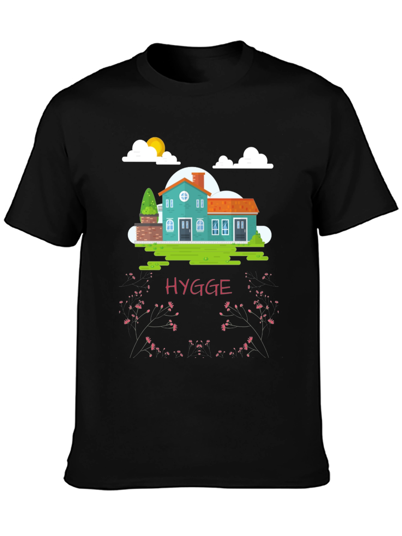 Hygge House Black T-Shirt - Cozy Comfort