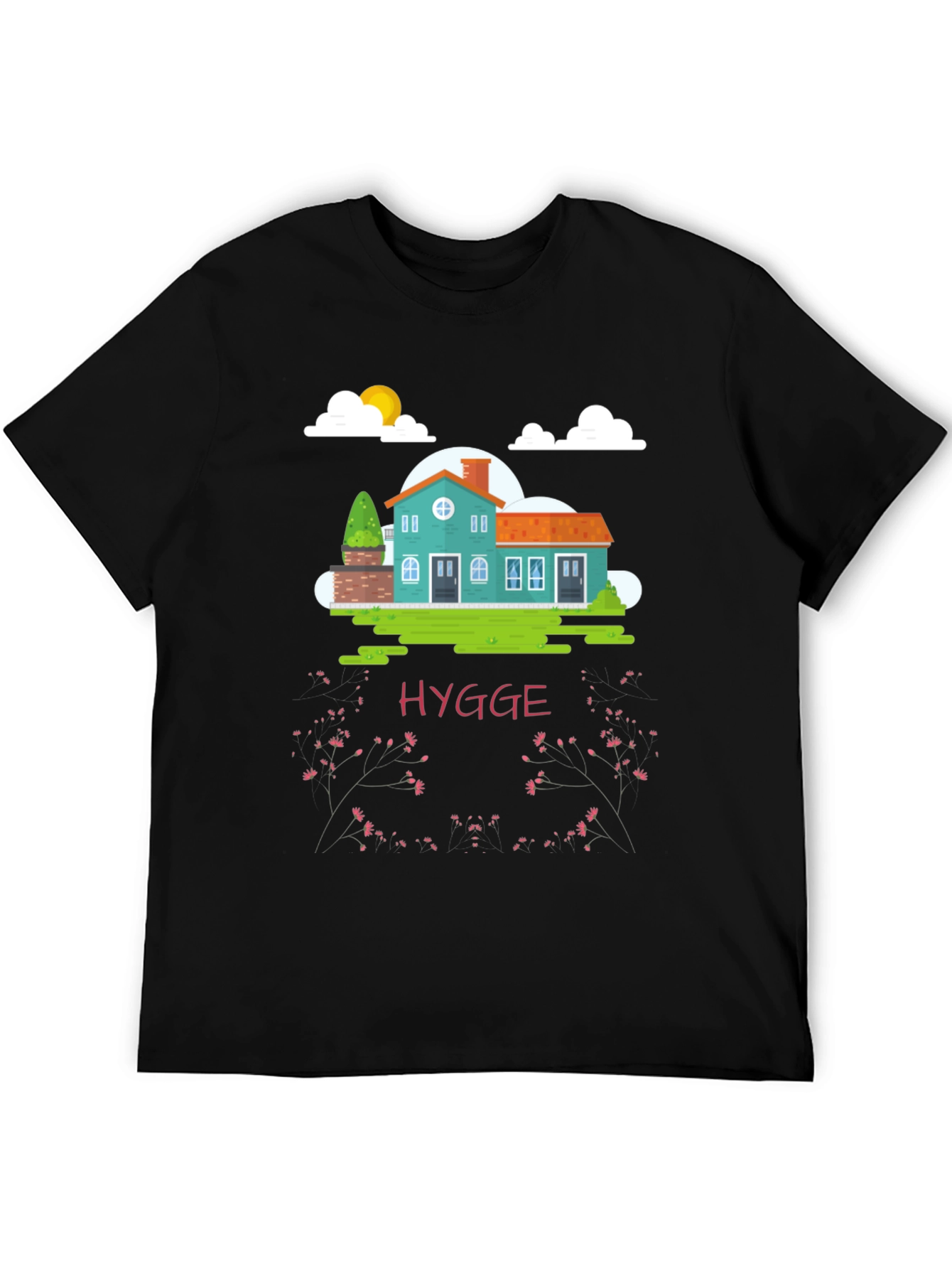 Hygge House Black T-Shirt - Cozy Comfort