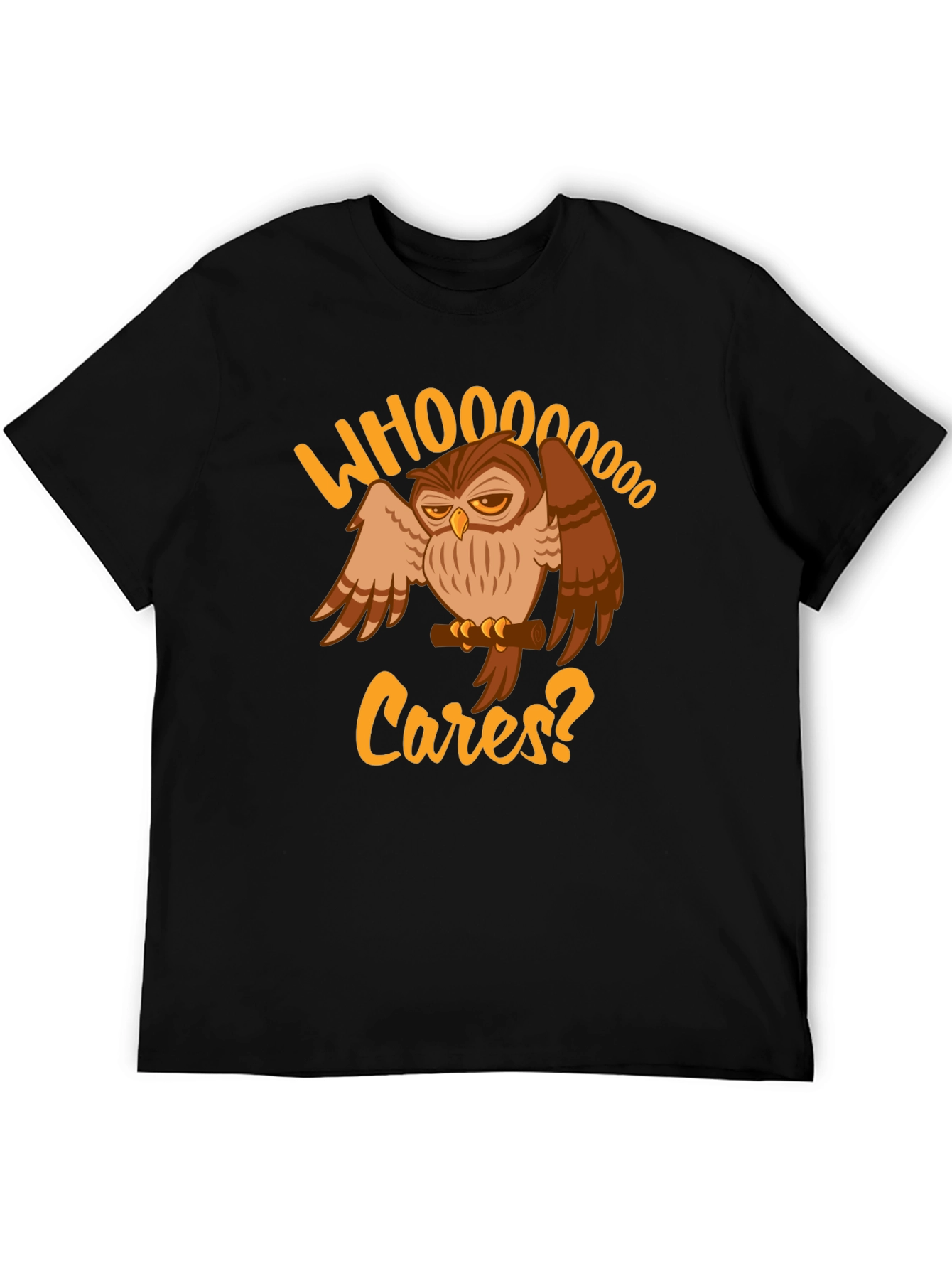 Whoooo Cares? Owl Graphic T-Shirt - Black
