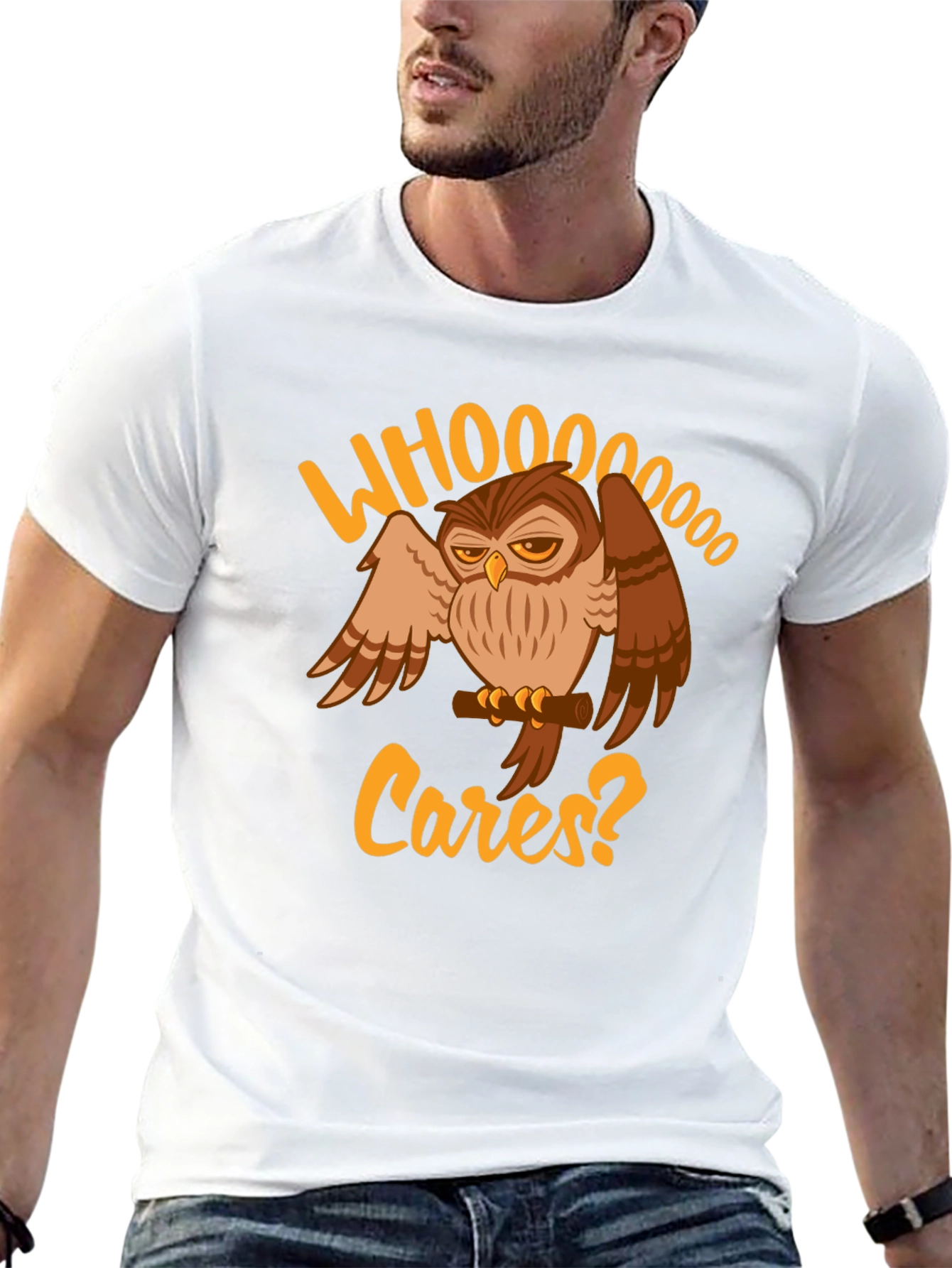 Whoooo Cares? Owl Graphic T-Shirt - Black