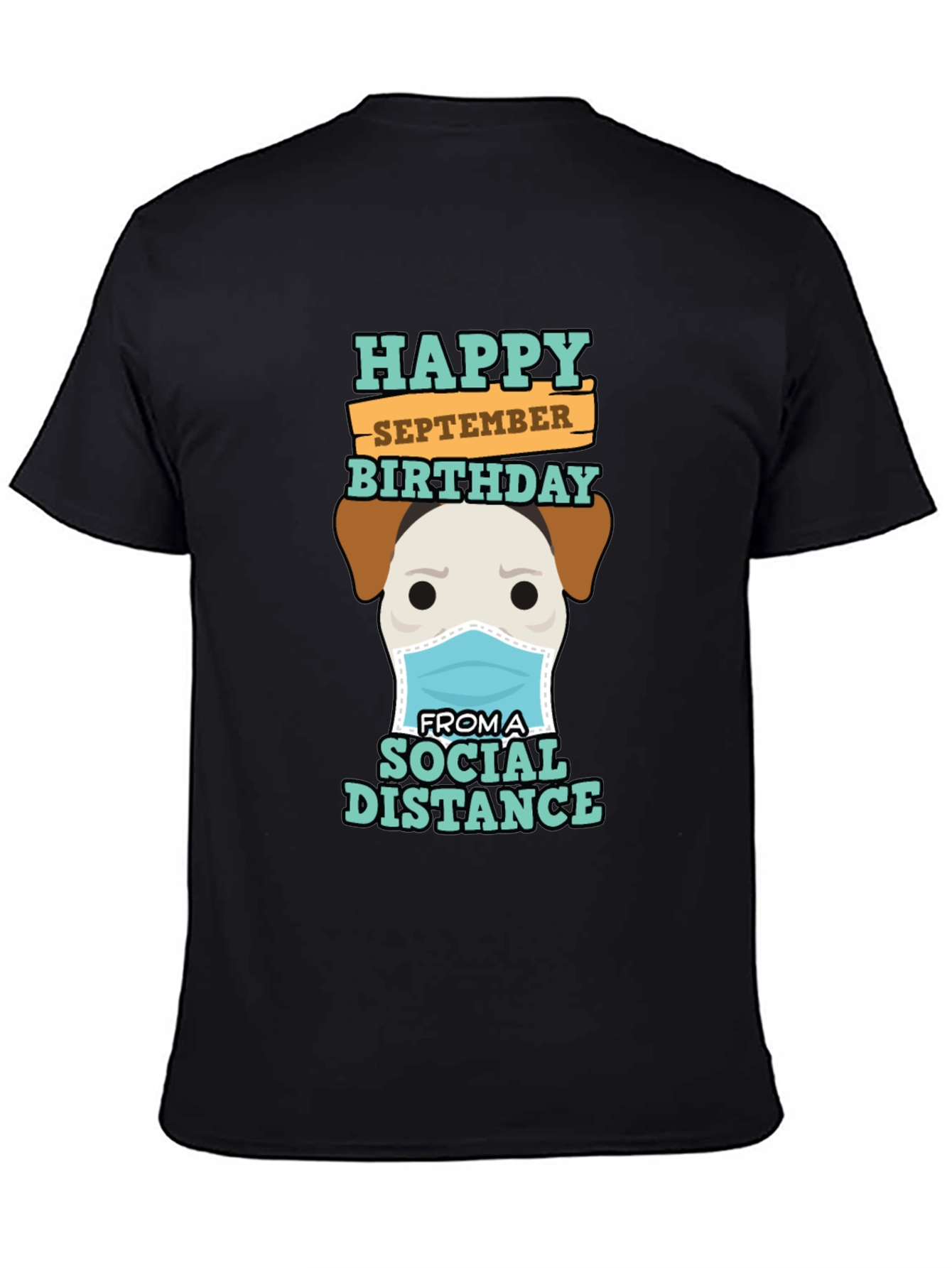 Funny September Birthday Social Distance Dog T-Shirt
