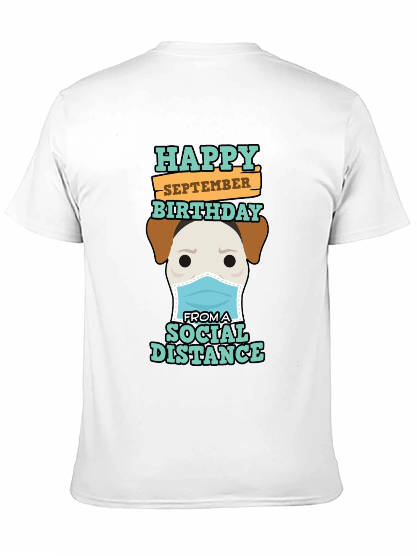Funny September Birthday Social Distance Dog T-Shirt