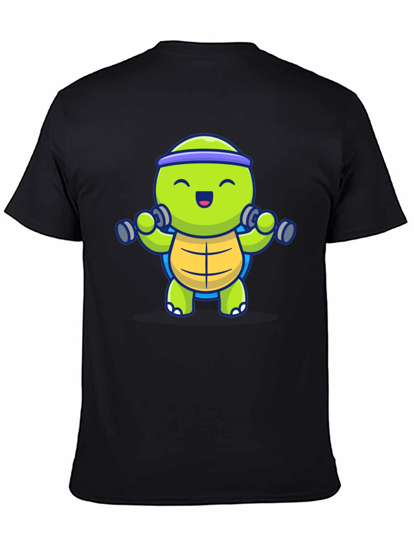 Turtle Lifting Weights Graphic Tee - Black